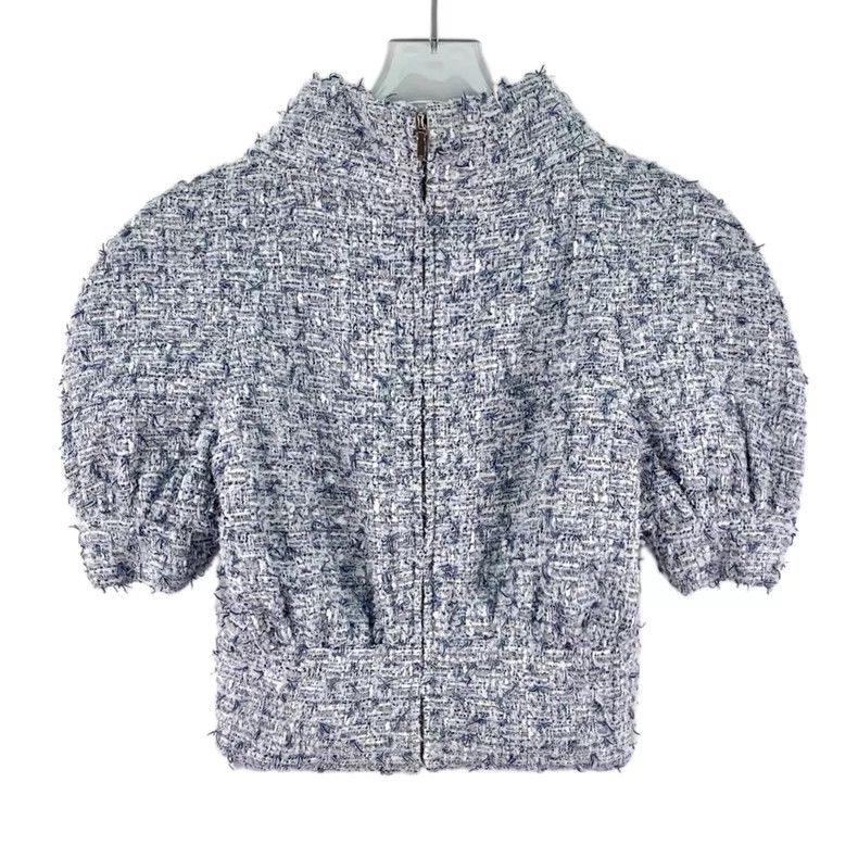 Chanel Chanel Cruise Series Blue Cotton Woven Thick Flower Bubble Size XS / US 0-2 / IT 36-38 - 2 Thumbnail