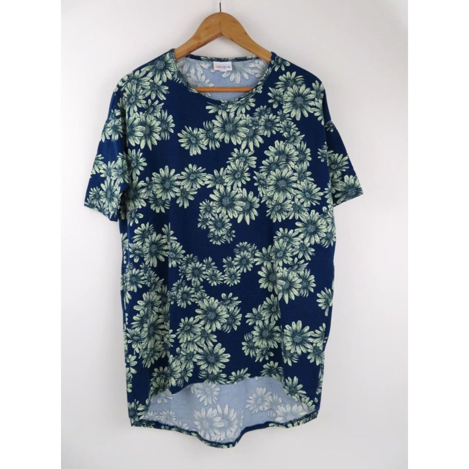 Vintage LULAROE Irma T Shirt Tunic Top 2XS Womens Floral Unicorn Blue Yellow Size XXS / US 00 / IT 34 - 2 Thumbnail