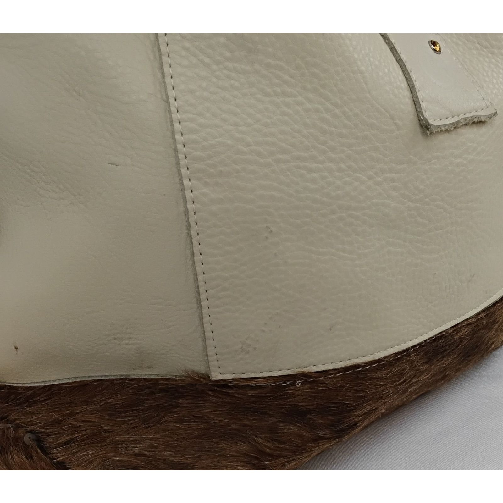 Other Two Fillies Antelope Hide Classic Tote Bag White/Brown Hair Size ONE SIZE - 6 Thumbnail