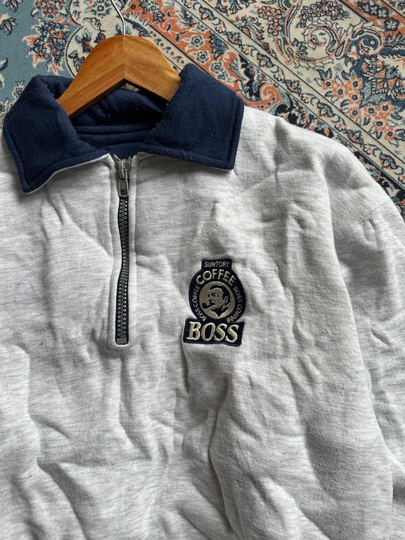 Japanese Brand × Vintage BINTAGE SUNTORY COFFEE BOSS HALFZIPPER Size US M / EU 48-50 / 2 - 2 Thumbnail