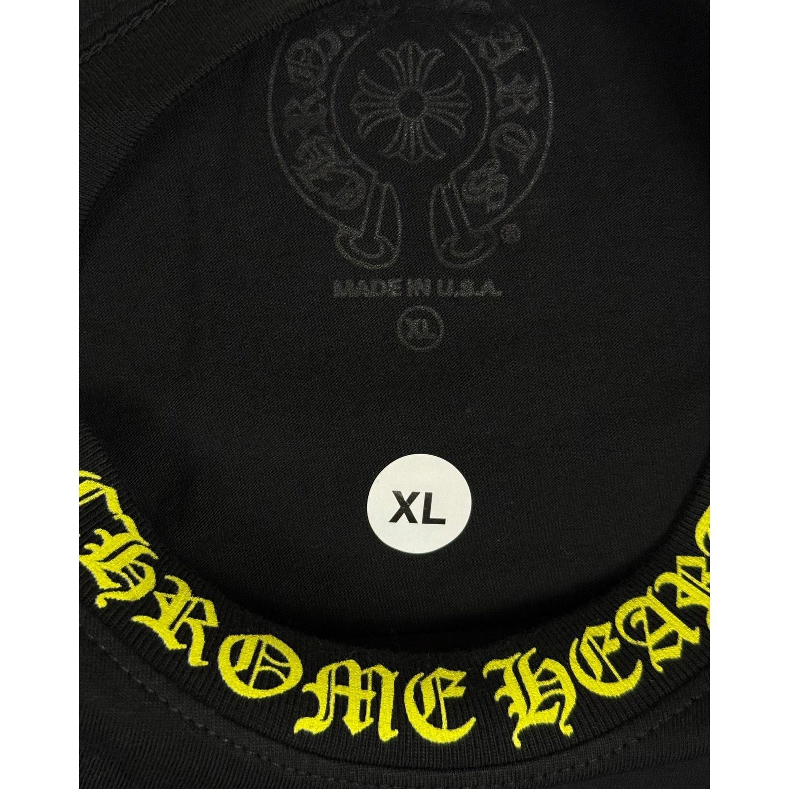 Chrome Hearts Chrome Hearts Black Yellow Neck Logo Longsleeve Size US XL / EU 56 / 4 - 6 Thumbnail