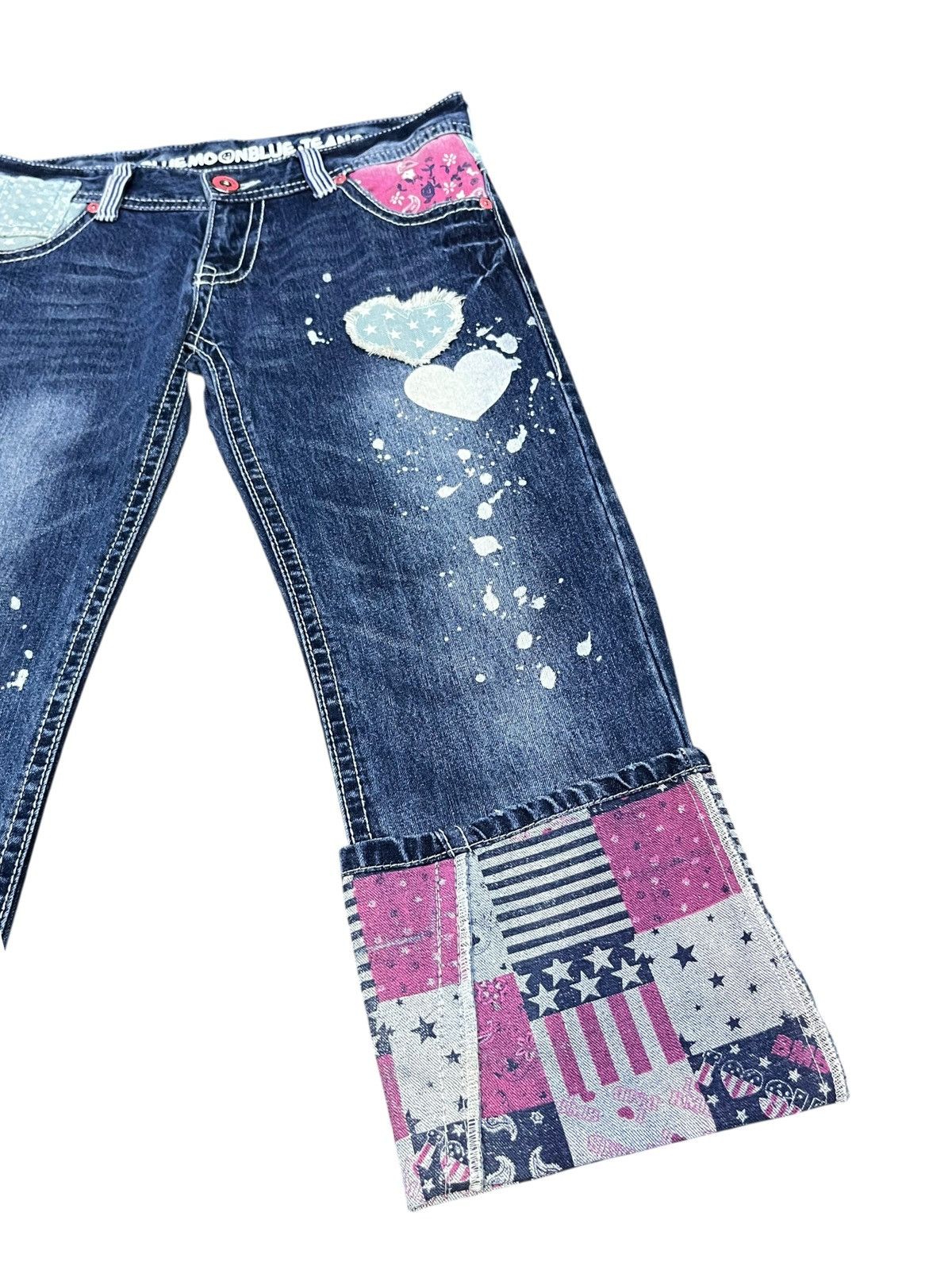 Blue Blue Japan ❤️Vintage BMB Paisley Smiley Kapital Spell-out Daicock Style Size 31" - 4 Thumbnail
