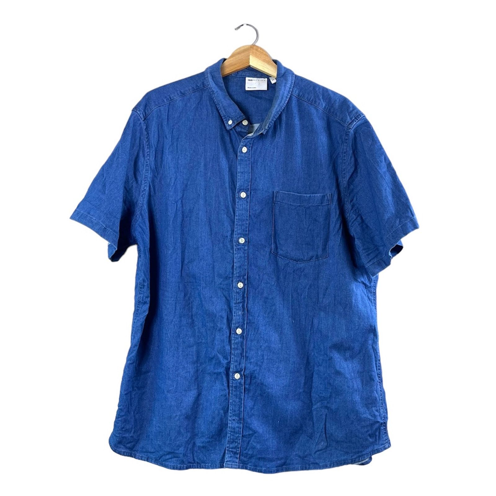 Asos Men's Asos Denim Chambray Button Front Shirt 3XL Size US XXL / EU 58 / 5 - 1 Thumbnail