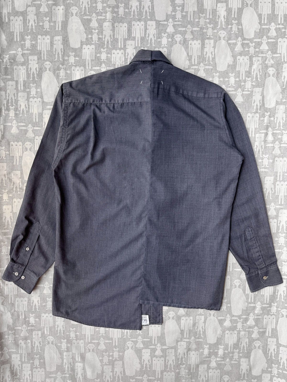 Maison Margiela Maison Martin Margiela SS03 Artisanal Grey Docking Shirt Size US M / EU 48-50 / 2 - 4 Thumbnail
