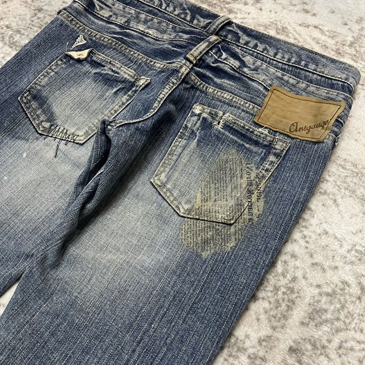 Japanese Brand 2000s Antgauge Japan Double Waist Newspaper Boro Jeans Size US 29 - 11 Thumbnail