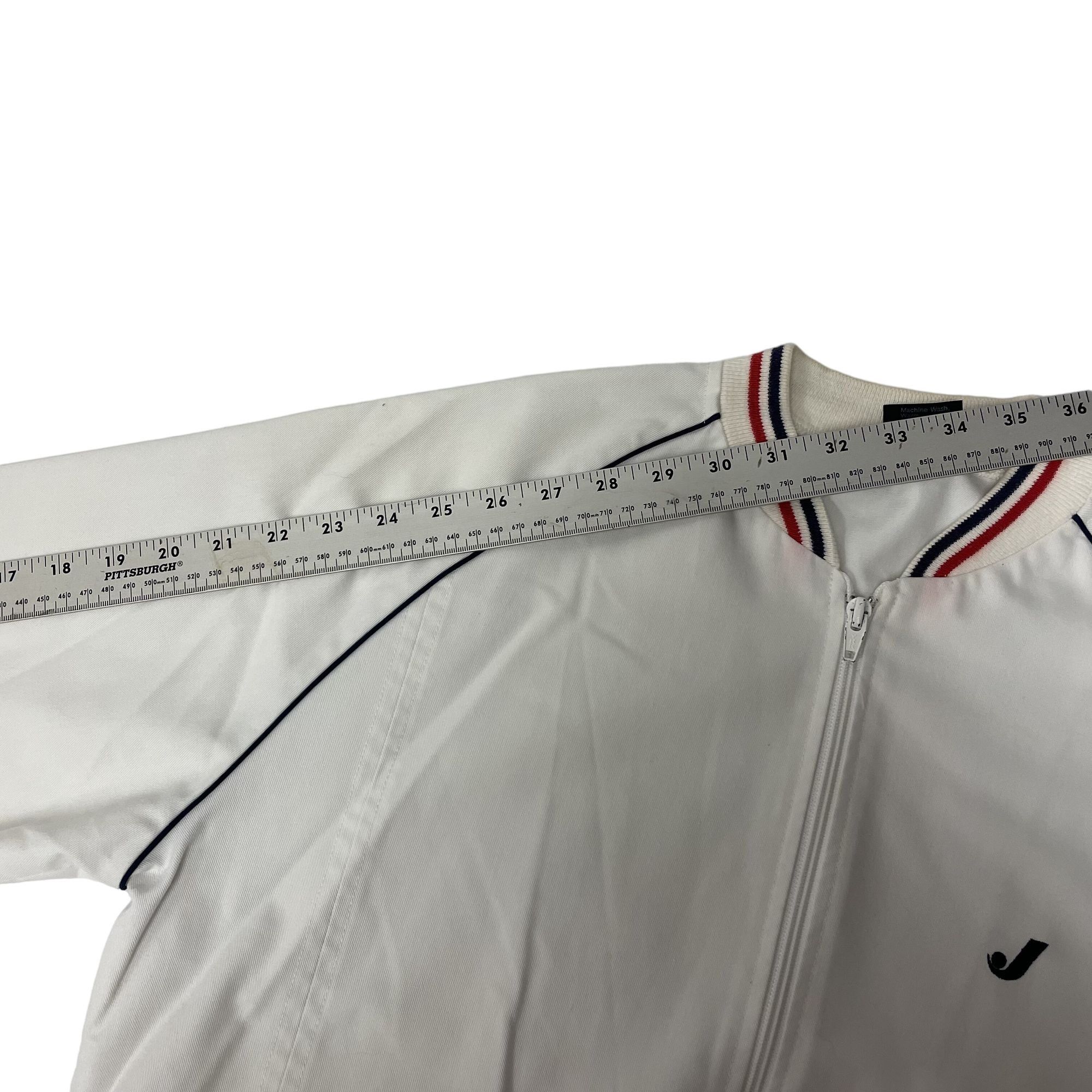 Jantzen Vtg Jantzen White RINGER Windbreaker LOGO Button Back Jacket Size US M / EU 48-50 / 2 - 8 Thumbnail