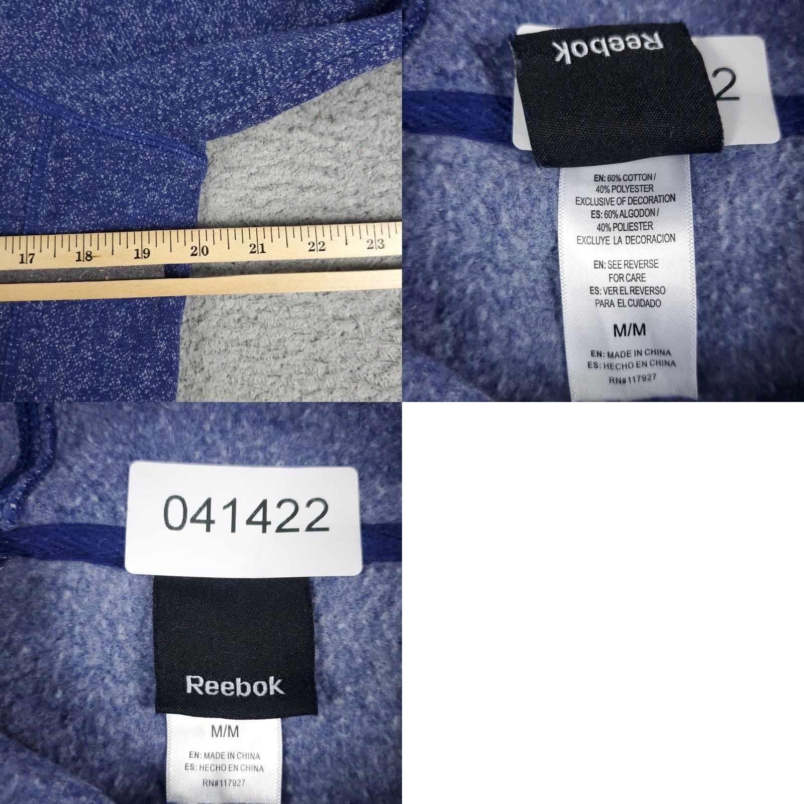 Reebok Reebok Full Zip Hoodie Sweatshirt Womens Medium Blue Size M / US 6-8 / IT 42-44 - 8 Thumbnail