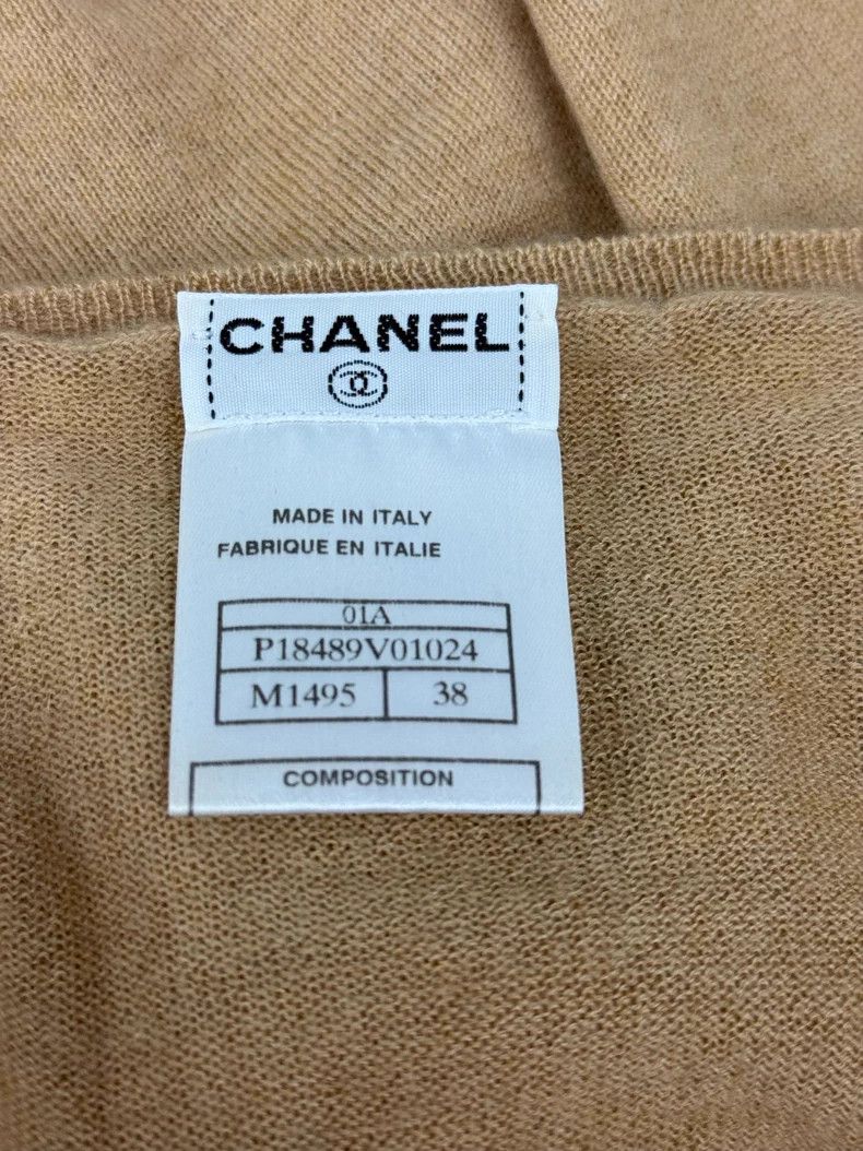 Chanel Chanel Camel-coloured knitted long sleeves Size XS / US 0-2 / IT 36-38 - 4 Thumbnail