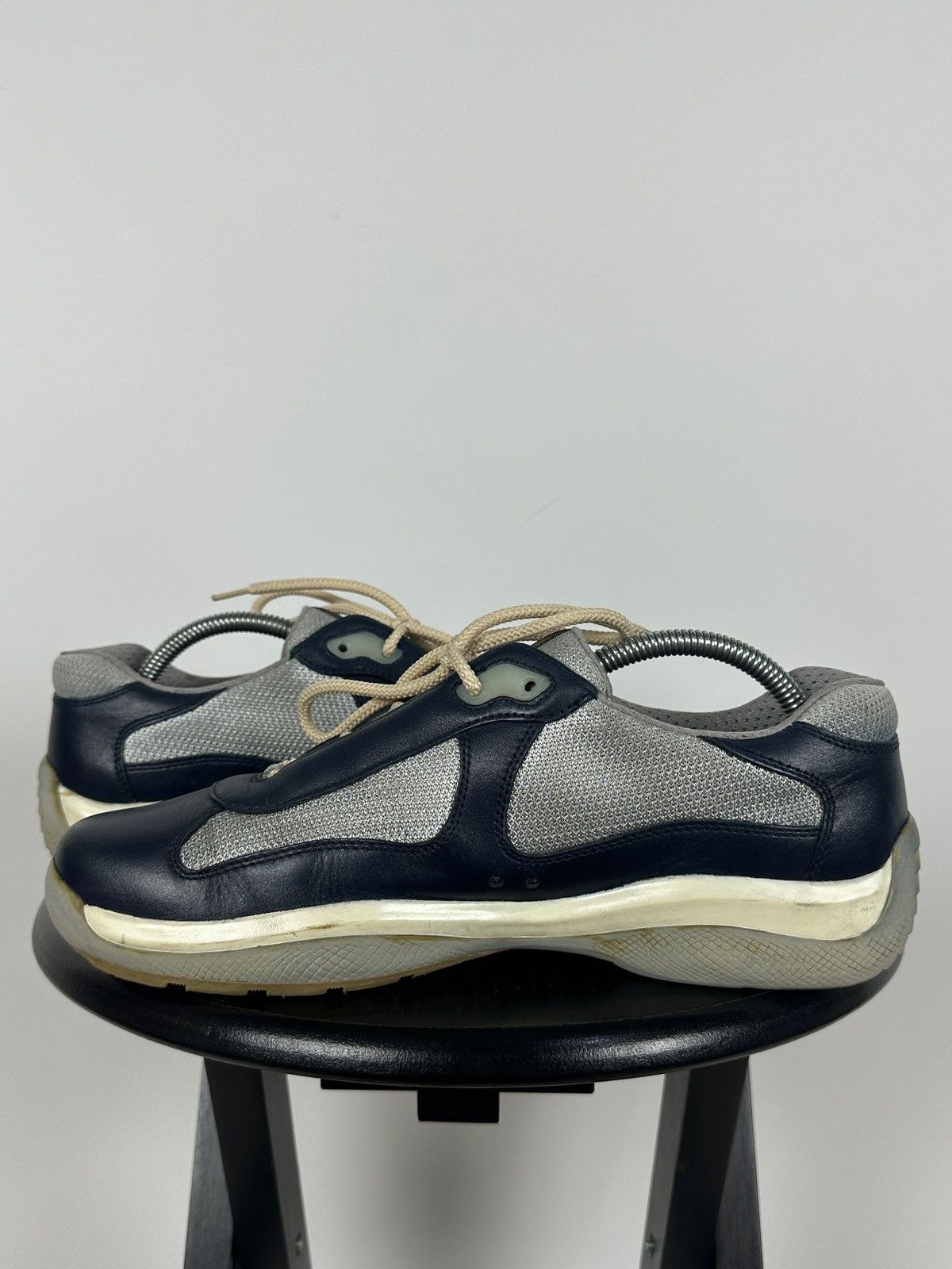 Prada Prada America’s Cup Navy Blue Leather Sneakers Size US 7.5 / EU 40-41 - 10 Thumbnail