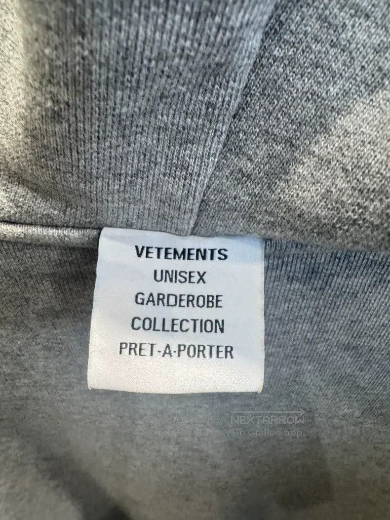 Vetements Vetements Grey Hooded Reverse Pullover Sweatshirt Size US S / EU 44-46 / 1 - 5 Thumbnail