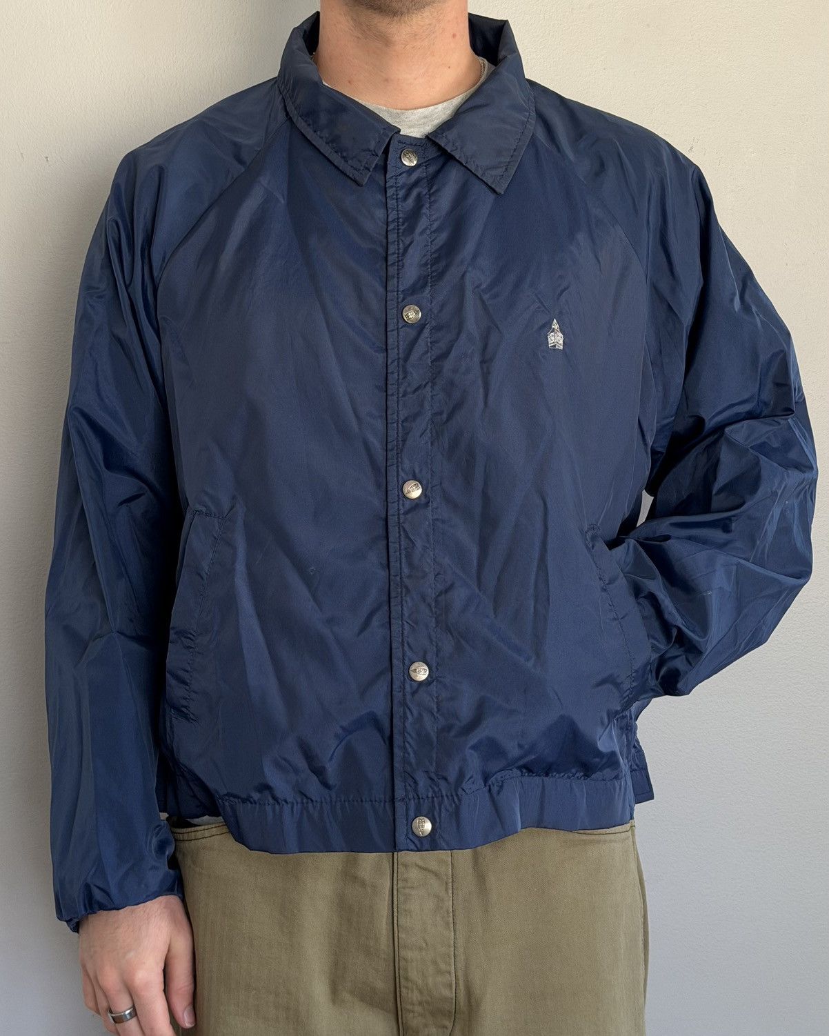 London Fog Vintage London Fog Lightweight Snap Jacket – Classic Navy Size US XL / EU 56 / 4 - 1 Thumbnail