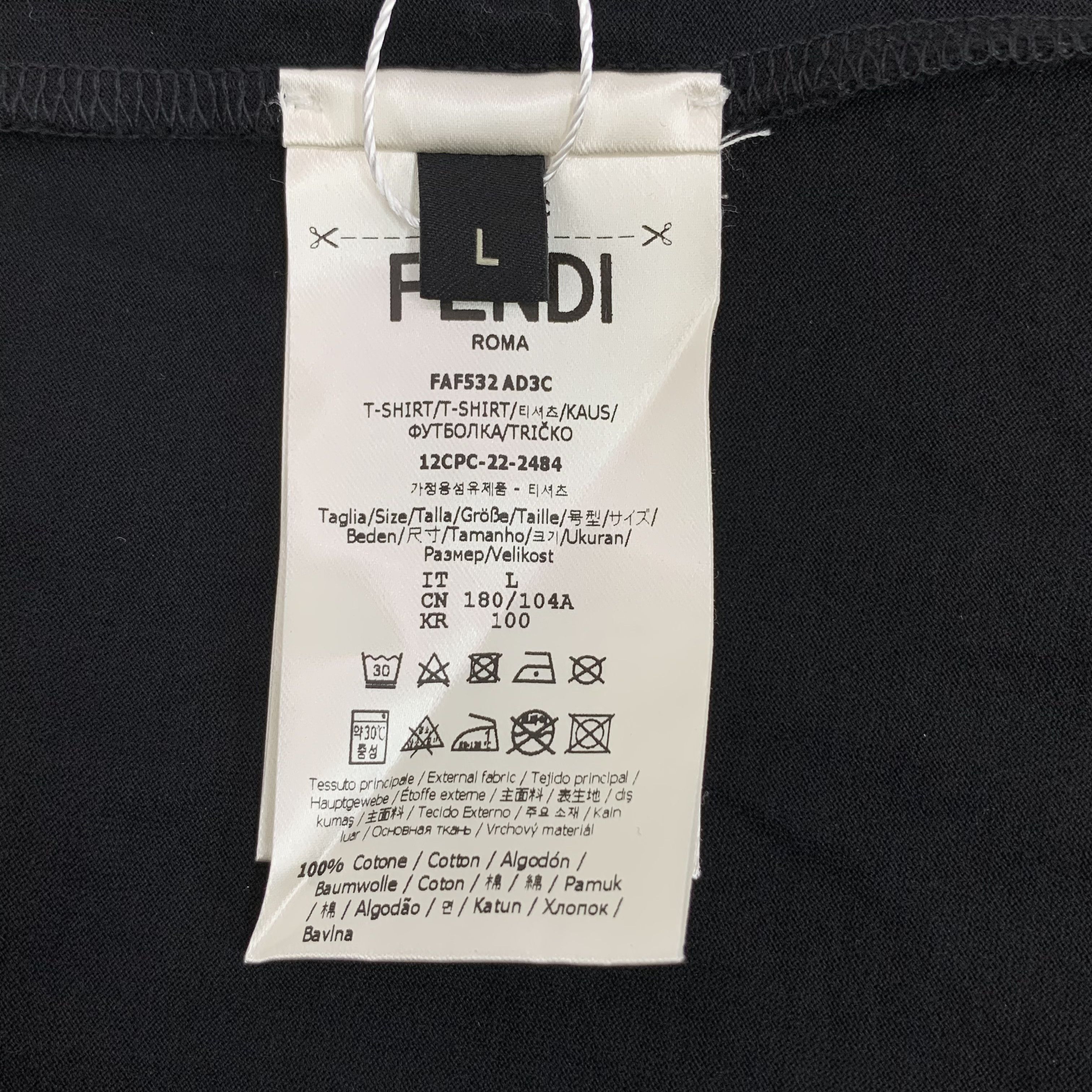 Fendi Fendi Monogram Patch T-Shirt Black (L) Size US L / EU 52-54 / 3 - 6 Thumbnail