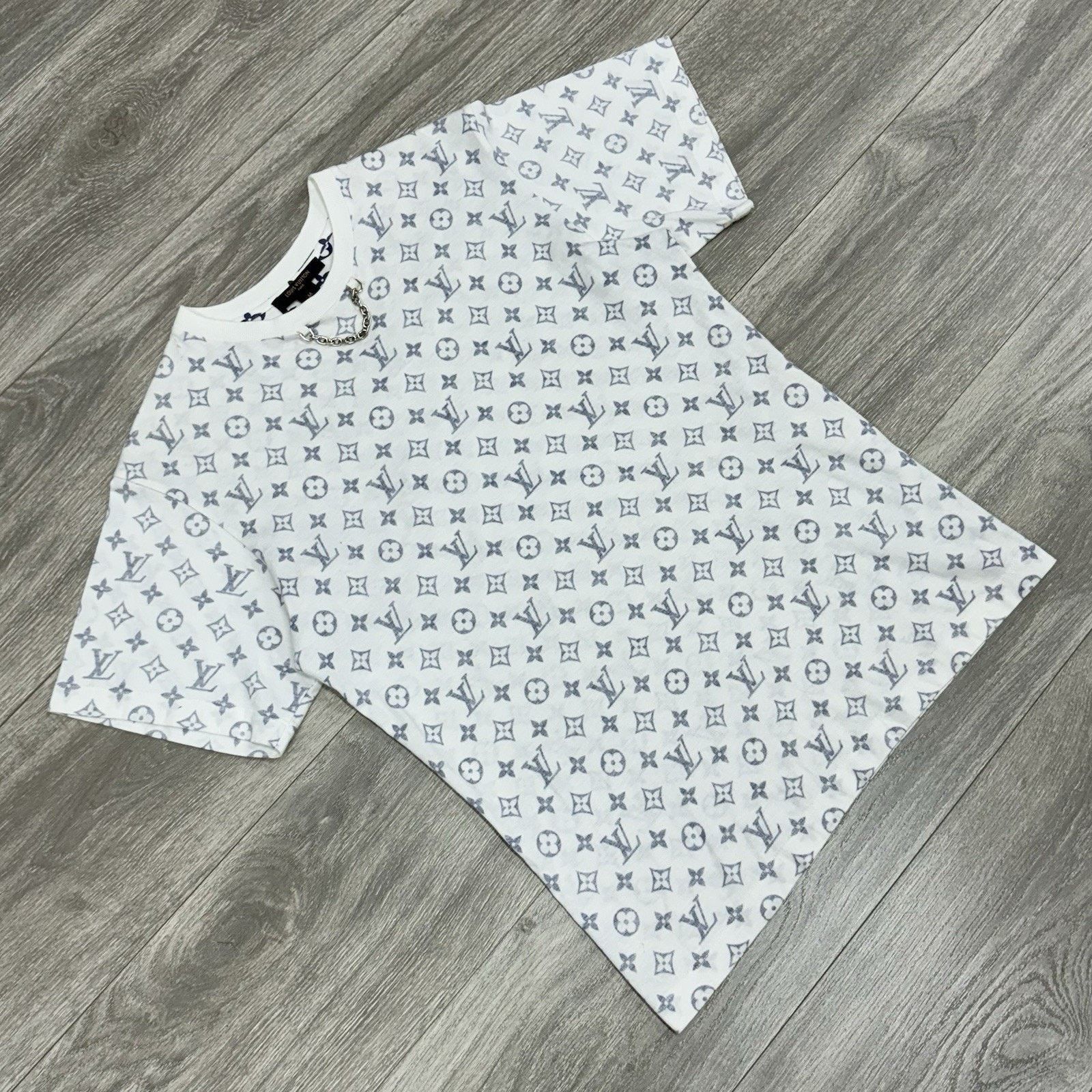 Louis Vuitton Louis Vuitton Chain Monogram Print ' White Blue ' VERY CLEAN Size US M / EU 48-50 / 2 - 2 Thumbnail