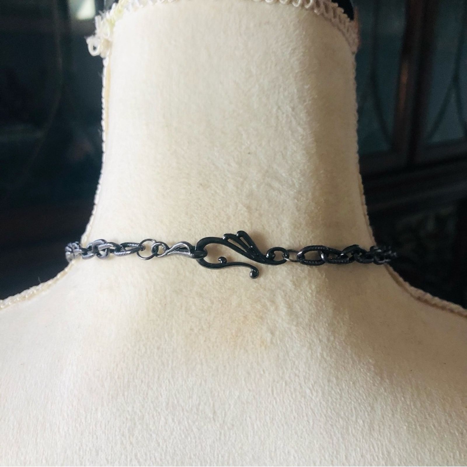 Handmade Handcrafted repurpose black gunmetal chain necklace Size ONE SIZE - 8 Thumbnail