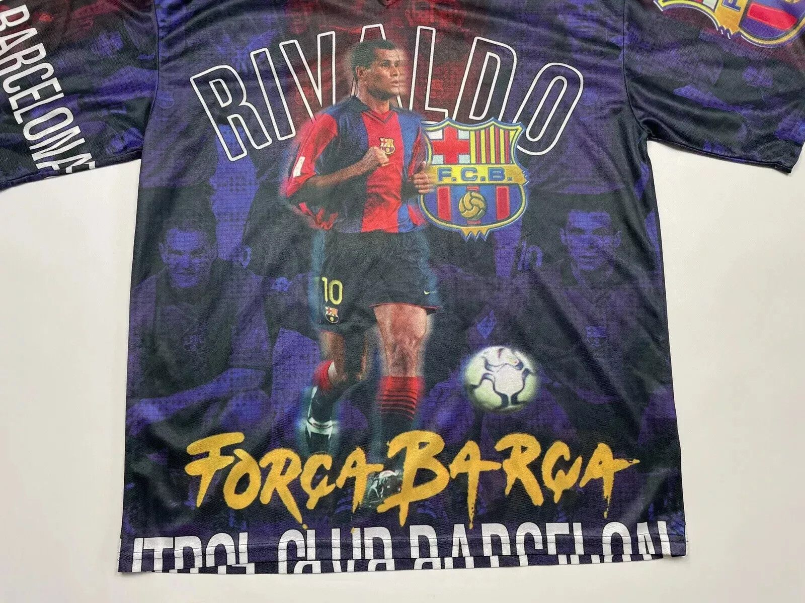 Vintage VINTAGE FC BARCELONA FUN JERSEY SHIRT RIVALDO FORCA BARCA Size US L / EU 52-54 / 3 - 4 Thumbnail