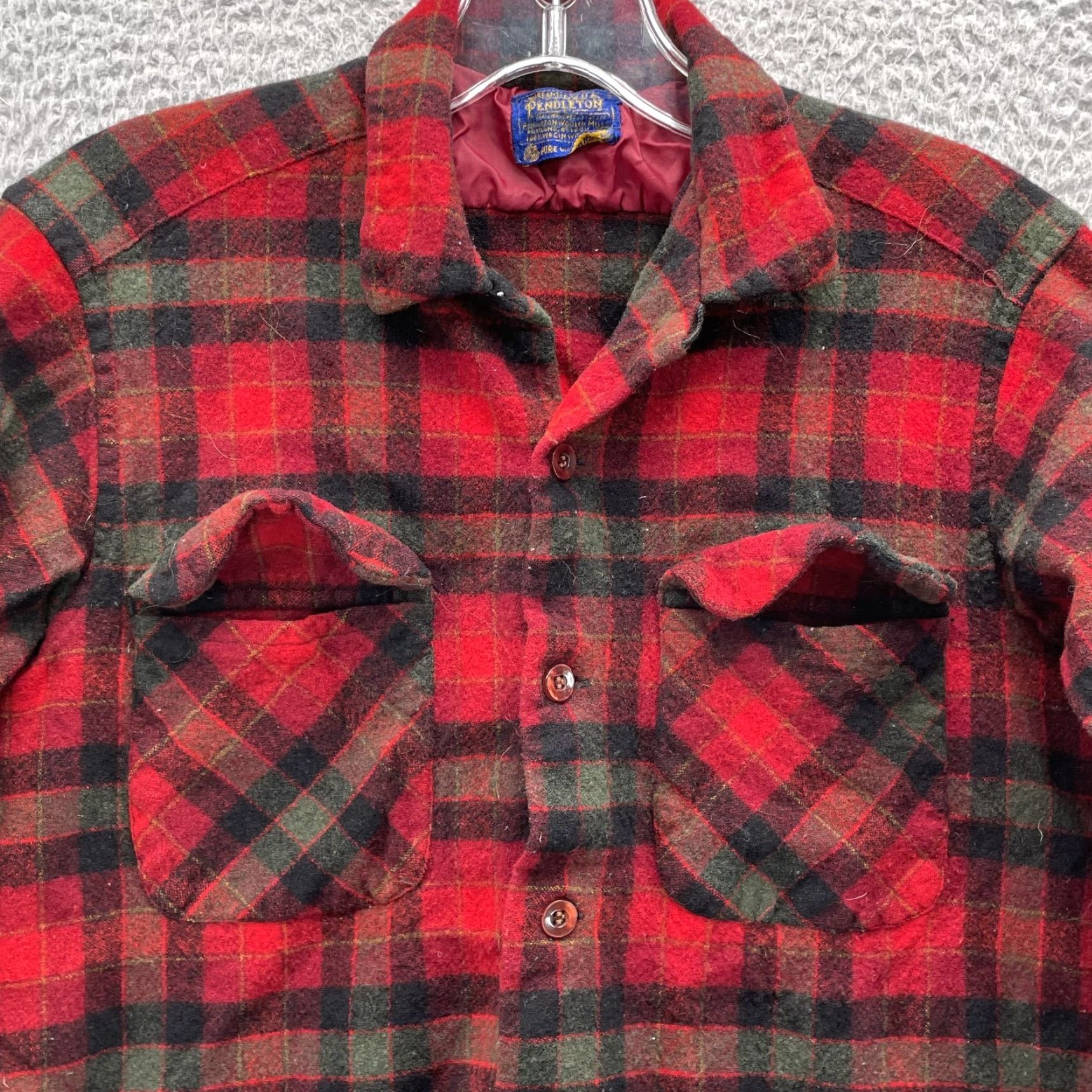 Pendleton VINTAGE Pendleton 100% Wool Flannel Shirt Med Outdoor Logger Cabin Workwear Grunge Size US M / EU 48-50 / 2 - 2 Thumbnail