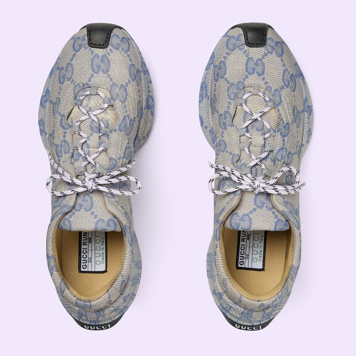 Gucci o1s1wg110325 Men's Gucci Run Sneakers in Beige & Blue Size US 8 / EU 41 - 4 Thumbnail