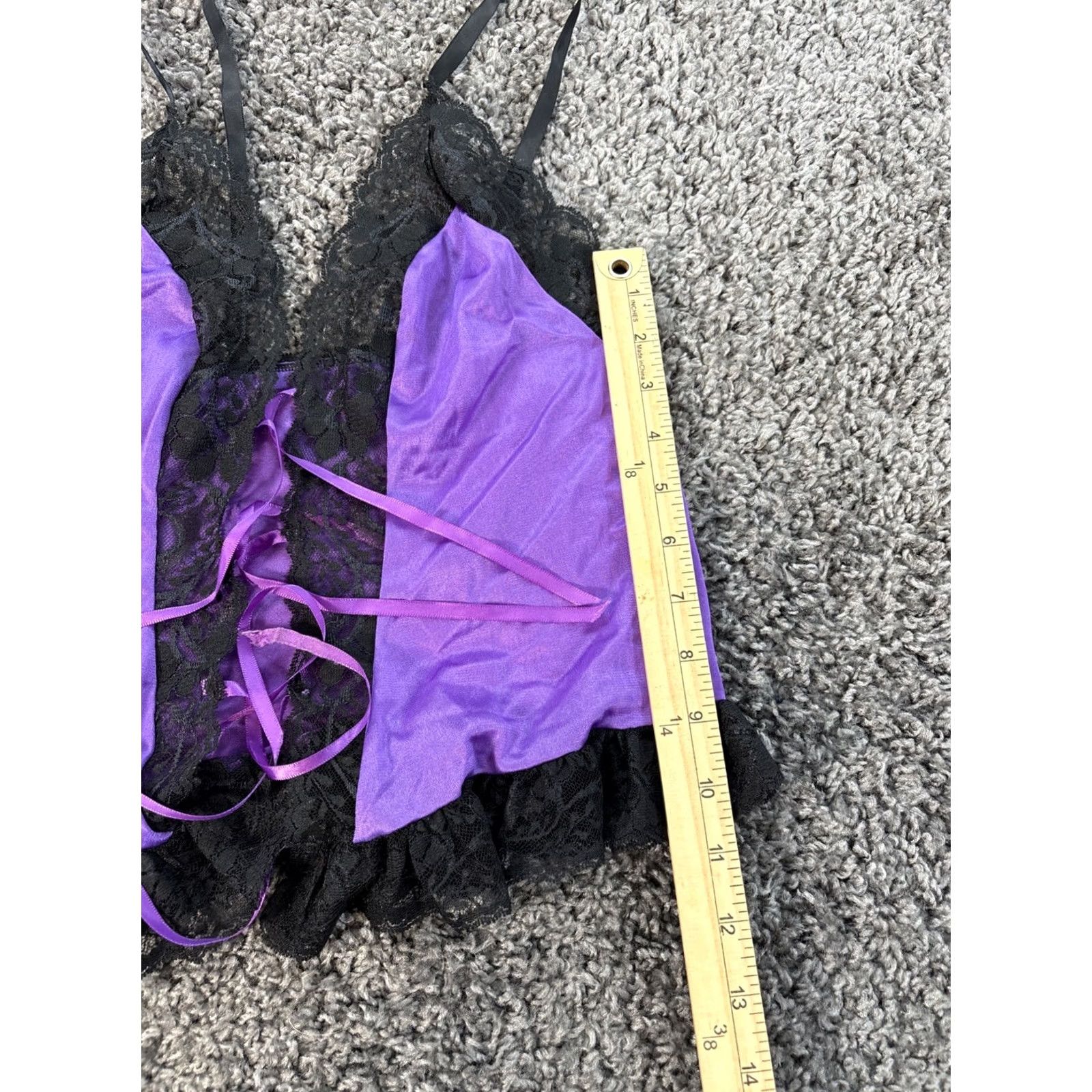 Vintage VINTAGE Innermost Camisole Top Womens Medium Purple Floral Lace Tie 90s Womens M Purple Lace Innermost Top Camisole Size M / US 6-8 / IT 42-44 - 2 Thumbnail
