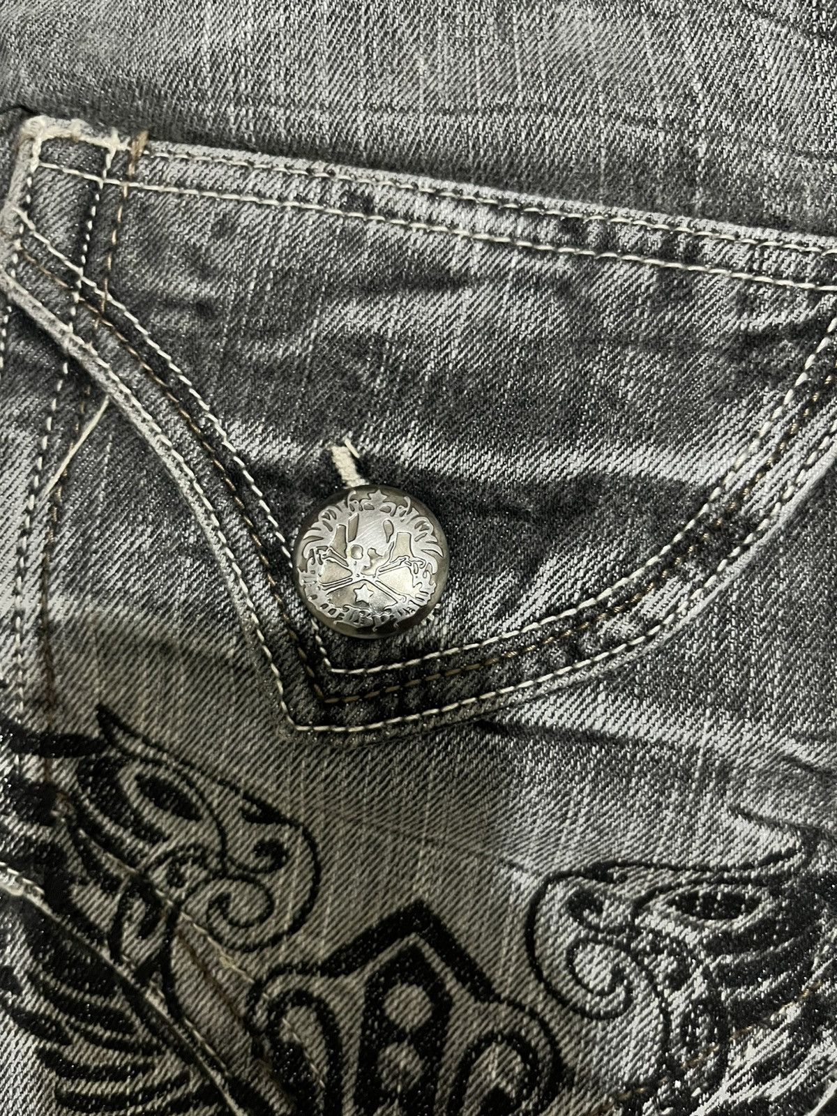 Other Blow By Blue Japanese Gothic Punk Zipper Washed Denim Jeans Size US 28 / EU 44 - 5 Thumbnail