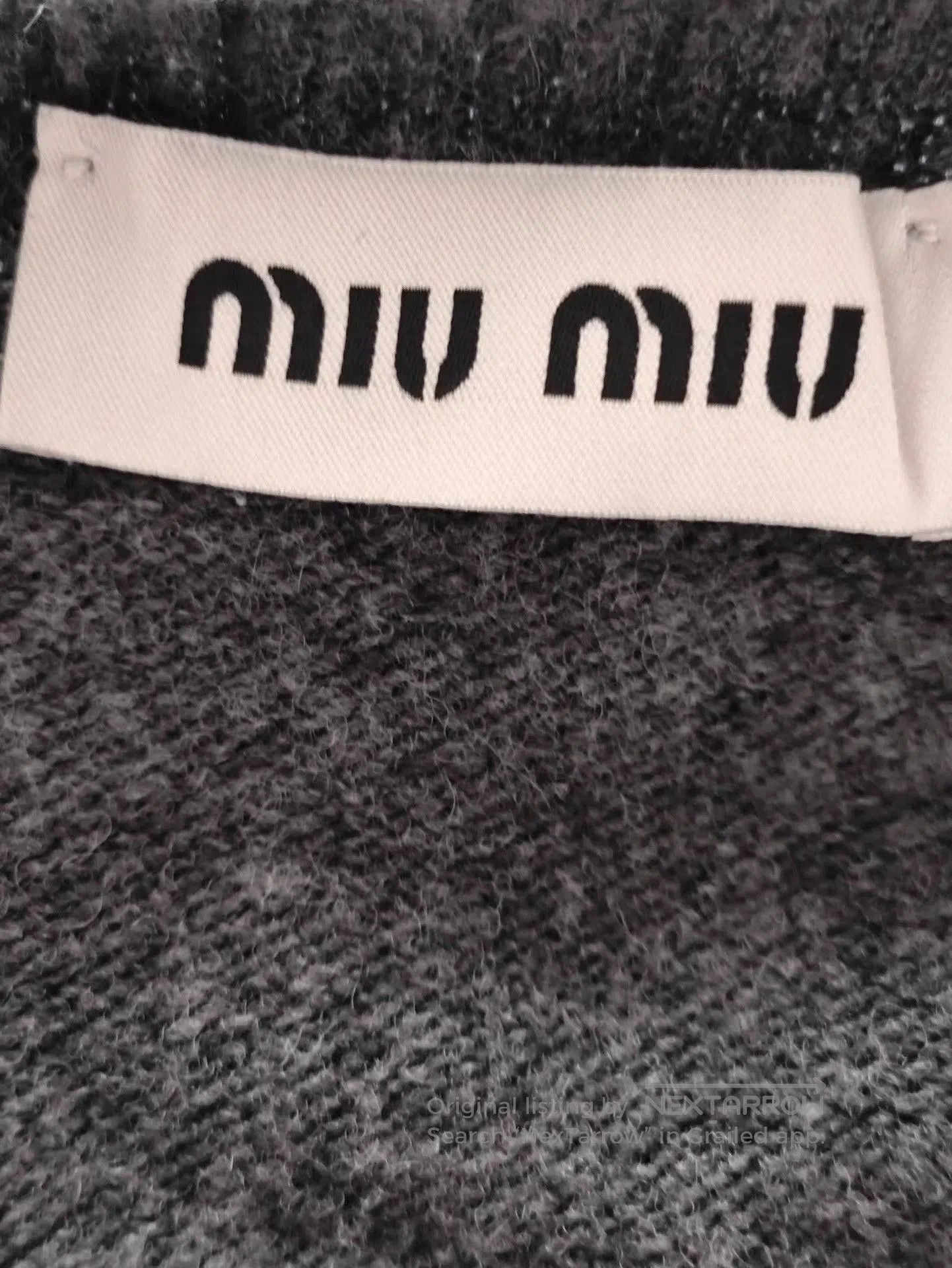 Miu Miu Gray Button-Front Long Sleeve Cardigan. Size US M / EU 48-50 / 2 - 4 Thumbnail