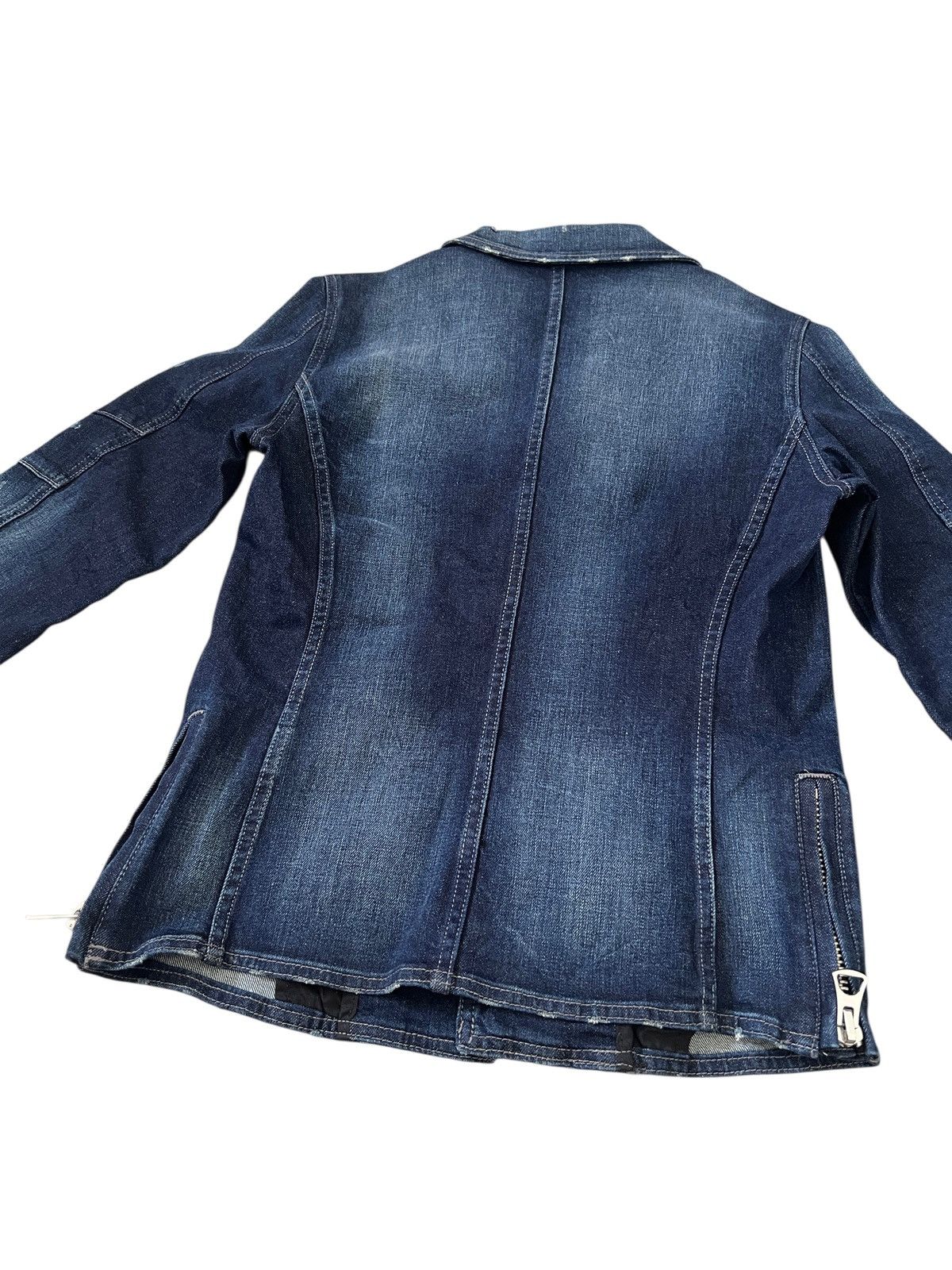 Japanese Brand Semantic Design Damaged Double Collar Denim Jacket Size US S / EU 44-46 / 1 - 12 Thumbnail