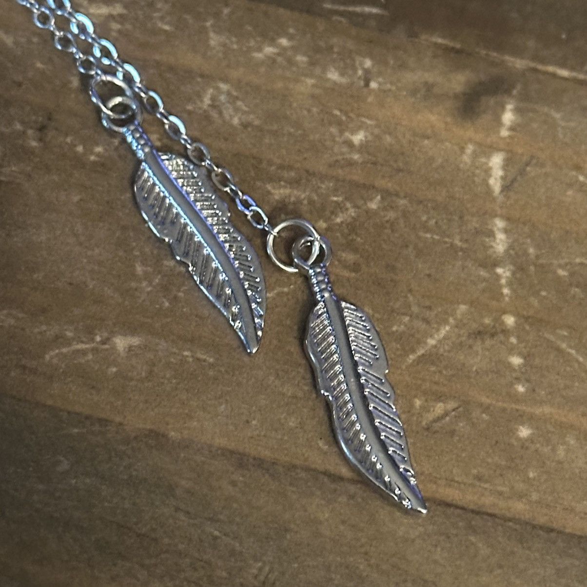 Other Silver tone double feather Y necklace Size ONE SIZE - 3 Thumbnail