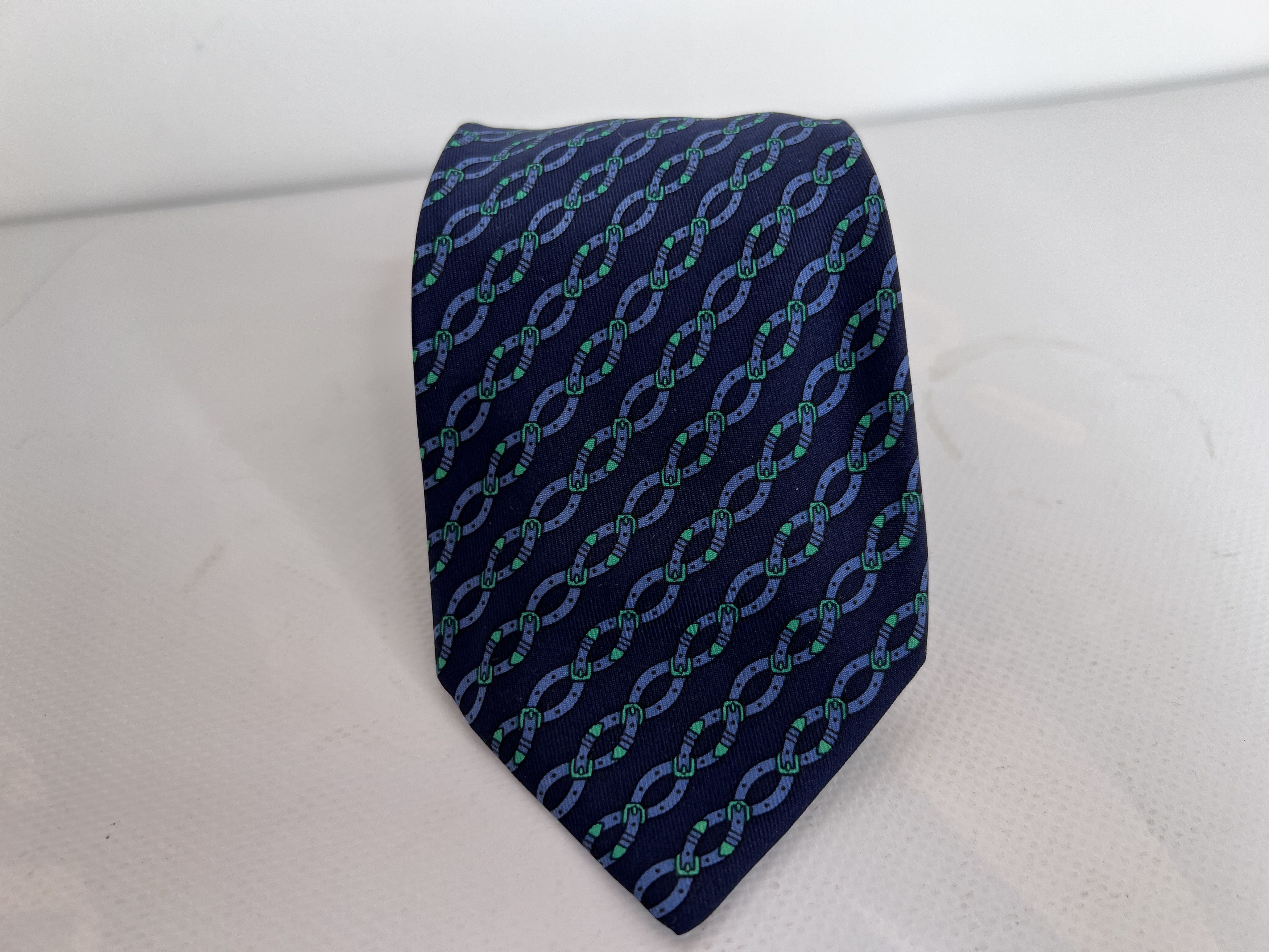 Hermes HERMES PARIS 7021 TA 100% SILK GEOMETRICAL NECK TIE Size ONE SIZE - 2 Thumbnail
