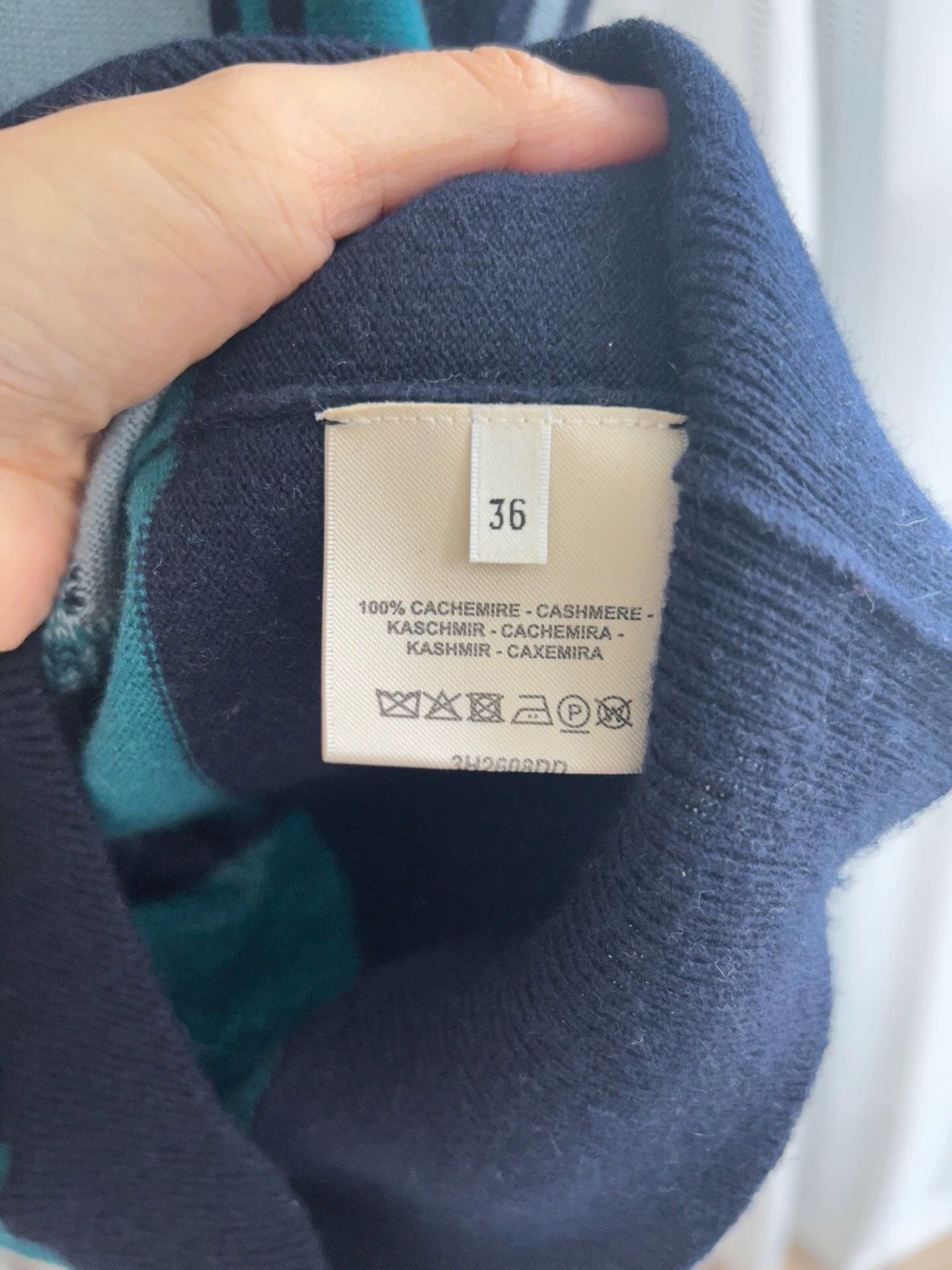 Hermes HERMES Check Print Cashmere Crew Short Sleeve T 36 Size XS / US 0-2 / IT 36-38 - 2 Thumbnail