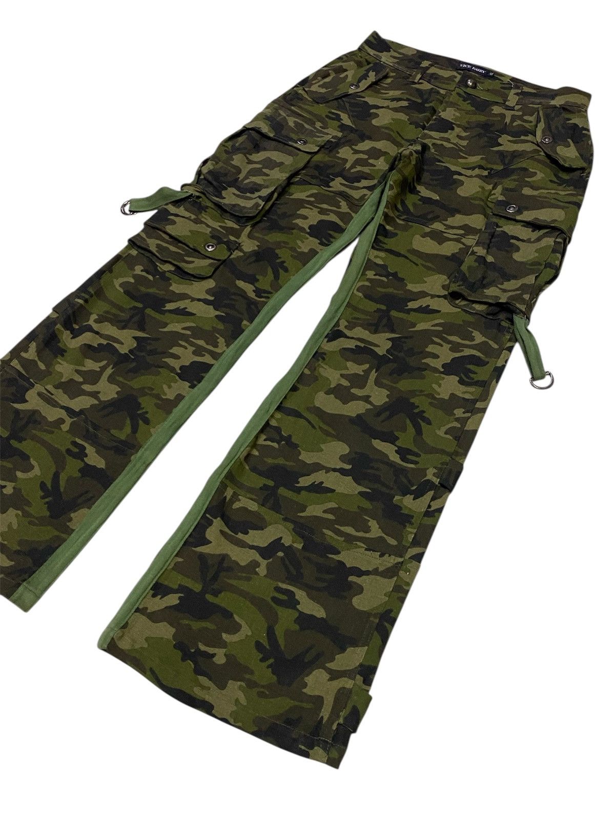 Japanese Brand Vice Fairy Multipocket Stretch Wide Leg Camo Cargo Pants Size US 30 / EU 46 - 22 Thumbnail