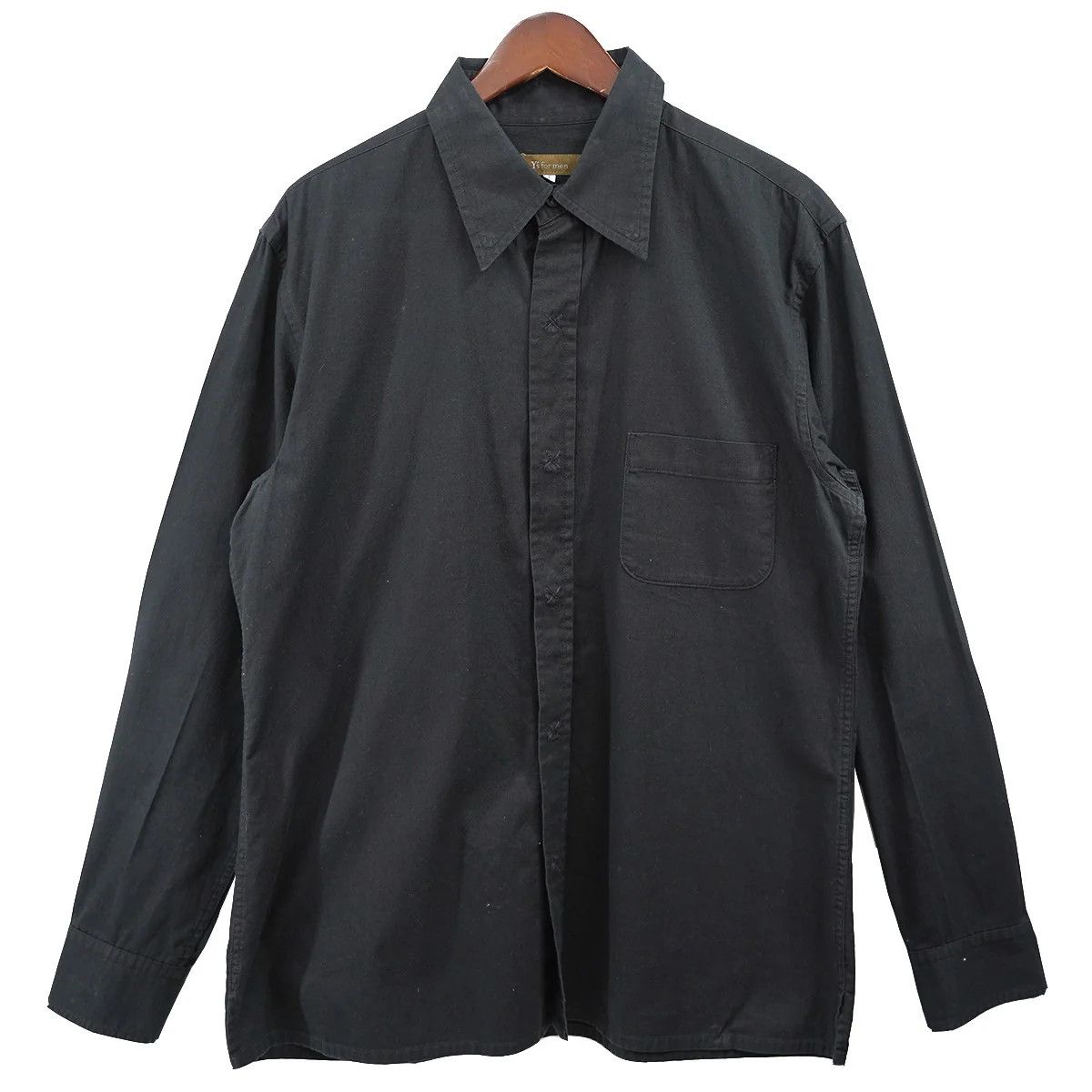 image of Ys For Men Yohji Yamamoto Snap Button Shirt in Black (Size XL)