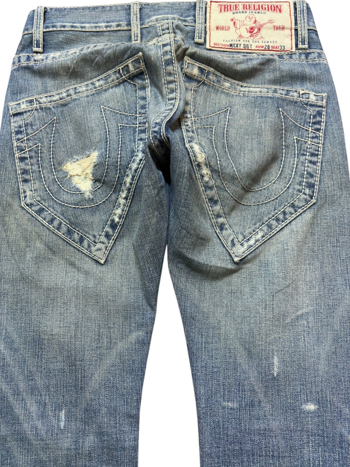 True Religion Vintage True Religion Micky Big T Curve Leg Faded Denim Size US 31 - 5 Thumbnail
