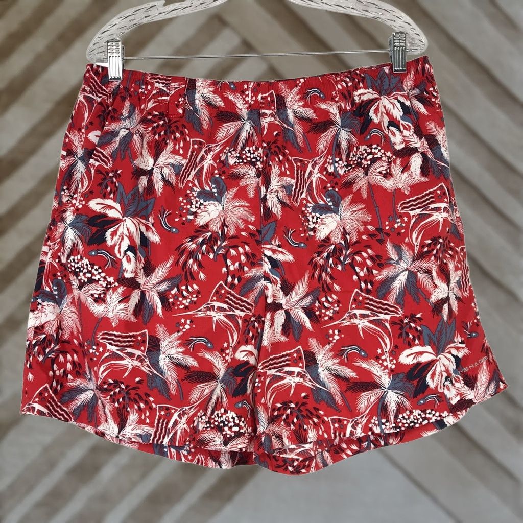 Vintage COLUMBIA Men's Large Red 100% Nylon Swim Trunks Size US 33 - 1 Thumbnail