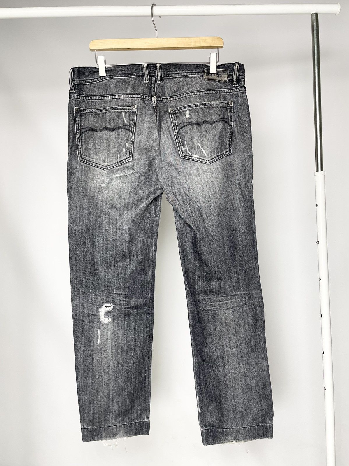 Dolce & Gabbana Dolce & Gabanna Vintage Distressed Faded Black Denim Jeans Size US 36 / EU 52 - 10 Thumbnail
