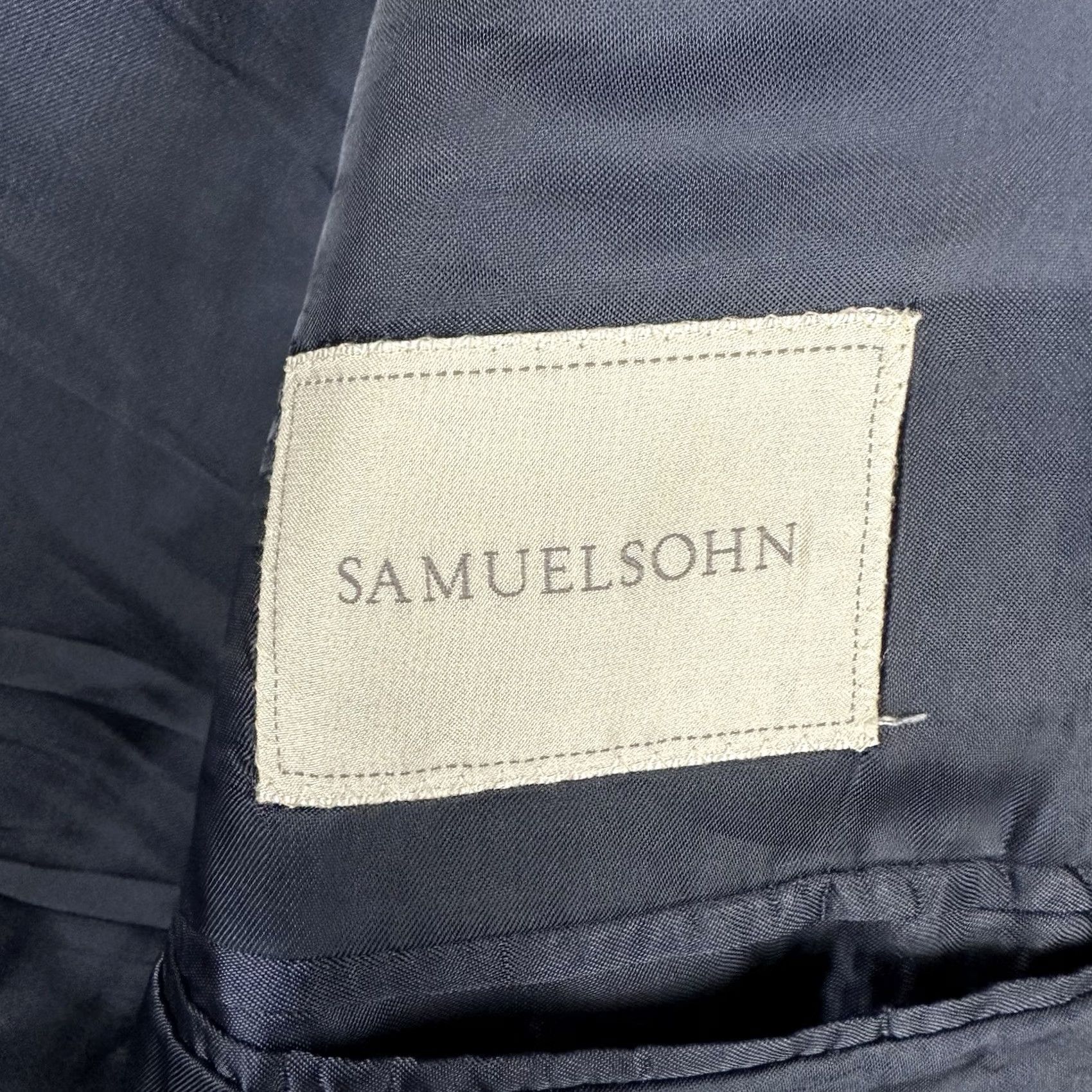 Vintage Samuelsohn Loro Piana Blazer Navy Blue Striped Wool Super 120’s SB Greenwic 48R Size 48R - 4 Thumbnail