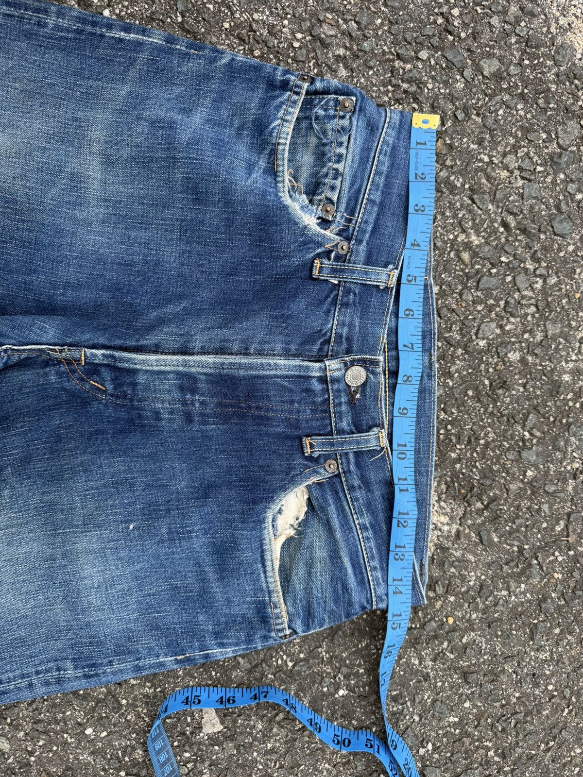Blue Blue Japan VINTAGE BLUE BLUE BUTTON FLY JEAN DENIM PANT Size US 29 - 6 Thumbnail