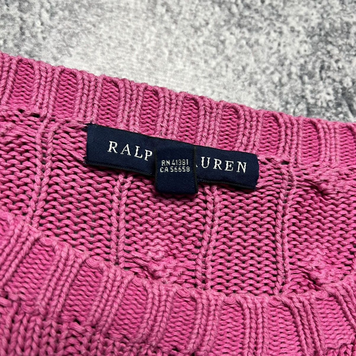 Ralph Lauren Vintage Ralph Lauren Pink Cable Knit Sweater Streetwear Y2K Size M / US 6-8 / IT 42-44 - 6 Thumbnail