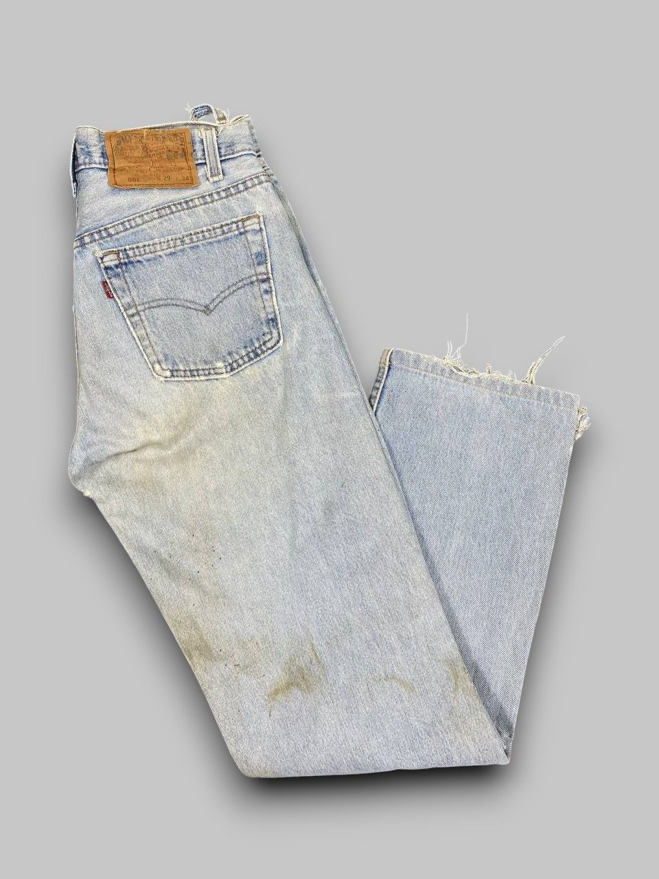 Levi's vintage 90s levis 501 stained light blue denim Size US 29 - 1 Thumbnail