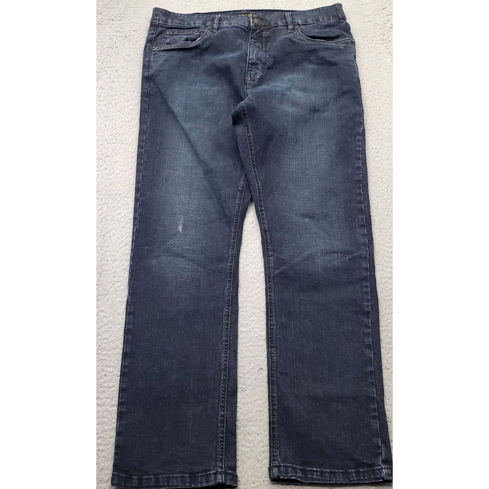 Vintage Urban Star Jeans Mens 34x30 Blue Premium Denim Stretch Flat Front Straight Leg Jeans Mens Size 34 Blue 5-Pocket Design Regular Fit Size US 34 / EU 50 - 2 Thumbnail