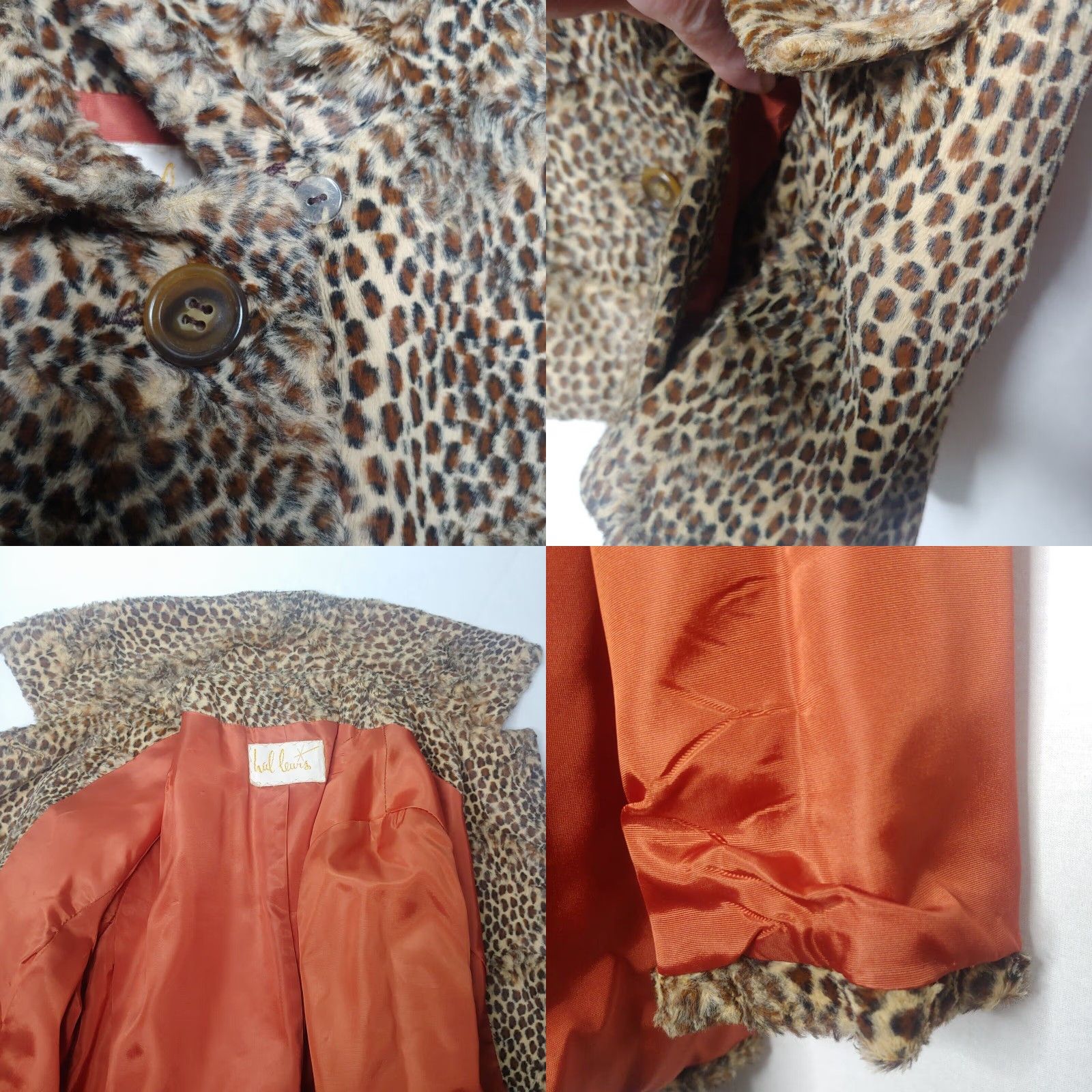 Vintage VINTAGE Hal Leurs Jacket Woman S Leopard Animal Print Brown Faux Fur Lined Button Long Sleeve Mid-Length Size S / US 4 / IT 40 - 10 Thumbnail