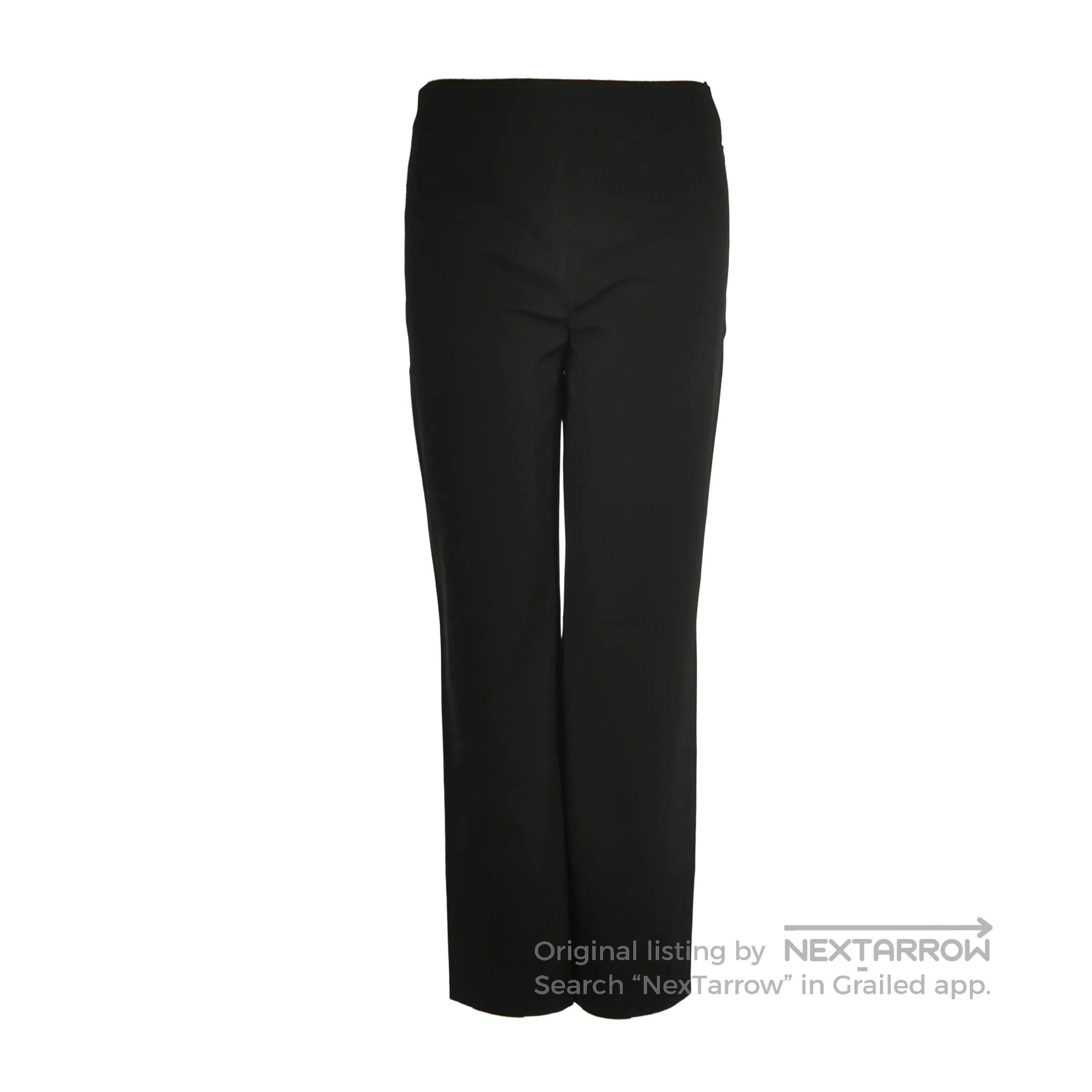 Prada Solid Black Wide Leg Trousers Size 38 .