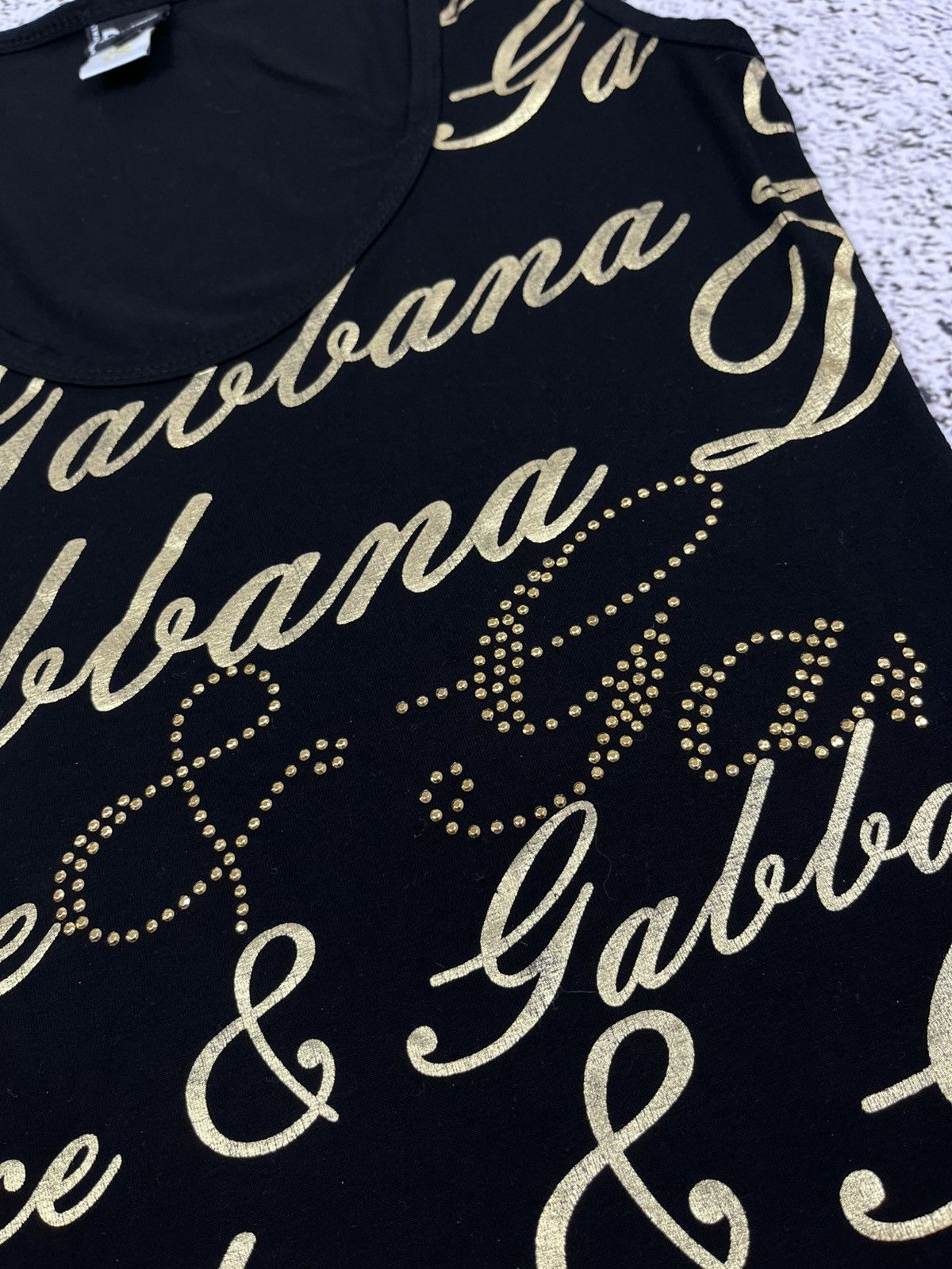 Dolce & Gabbana Vintage D&G Dolce & Gabbana Gold Logo Long Tank Top L Size L / US 10 / IT 46 - 3 Thumbnail