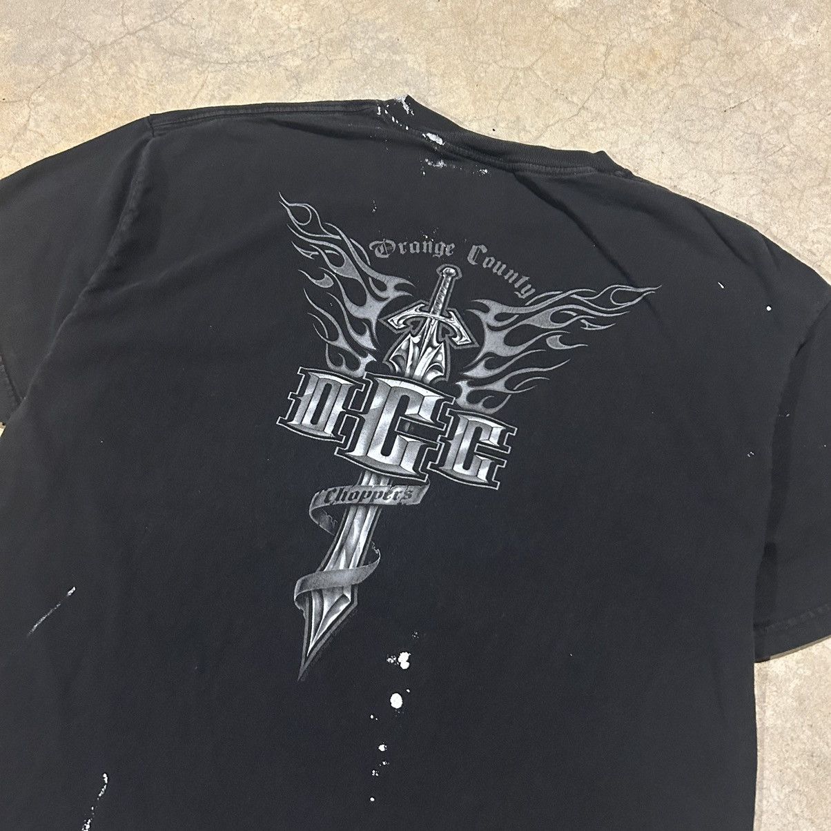 Harley Davidson × Vintage Crazy Vintage Y2K OCC Biker Paint Splatter Tee Grunge Size US XL / EU 56 / 4 - 6 Thumbnail