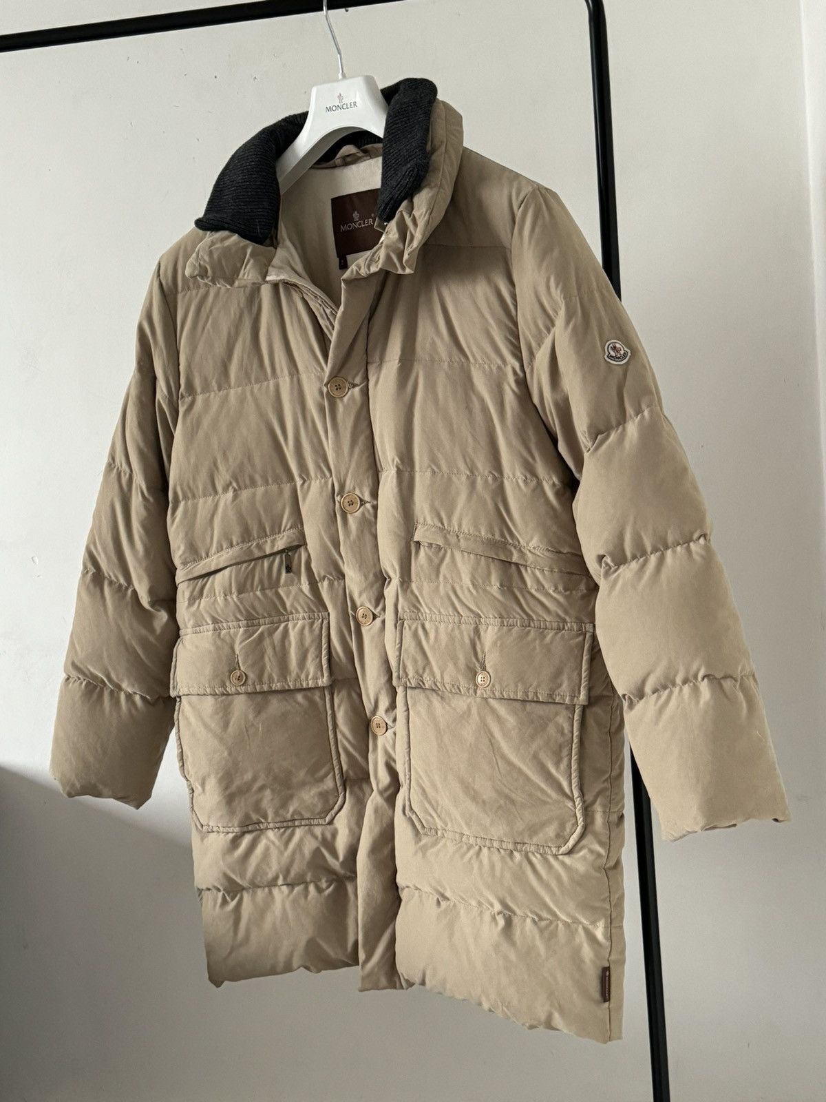 Moncler Moncler Vintage Puffer parka velour Jacket Size US L / EU 52-54 / 3 - 3 Thumbnail