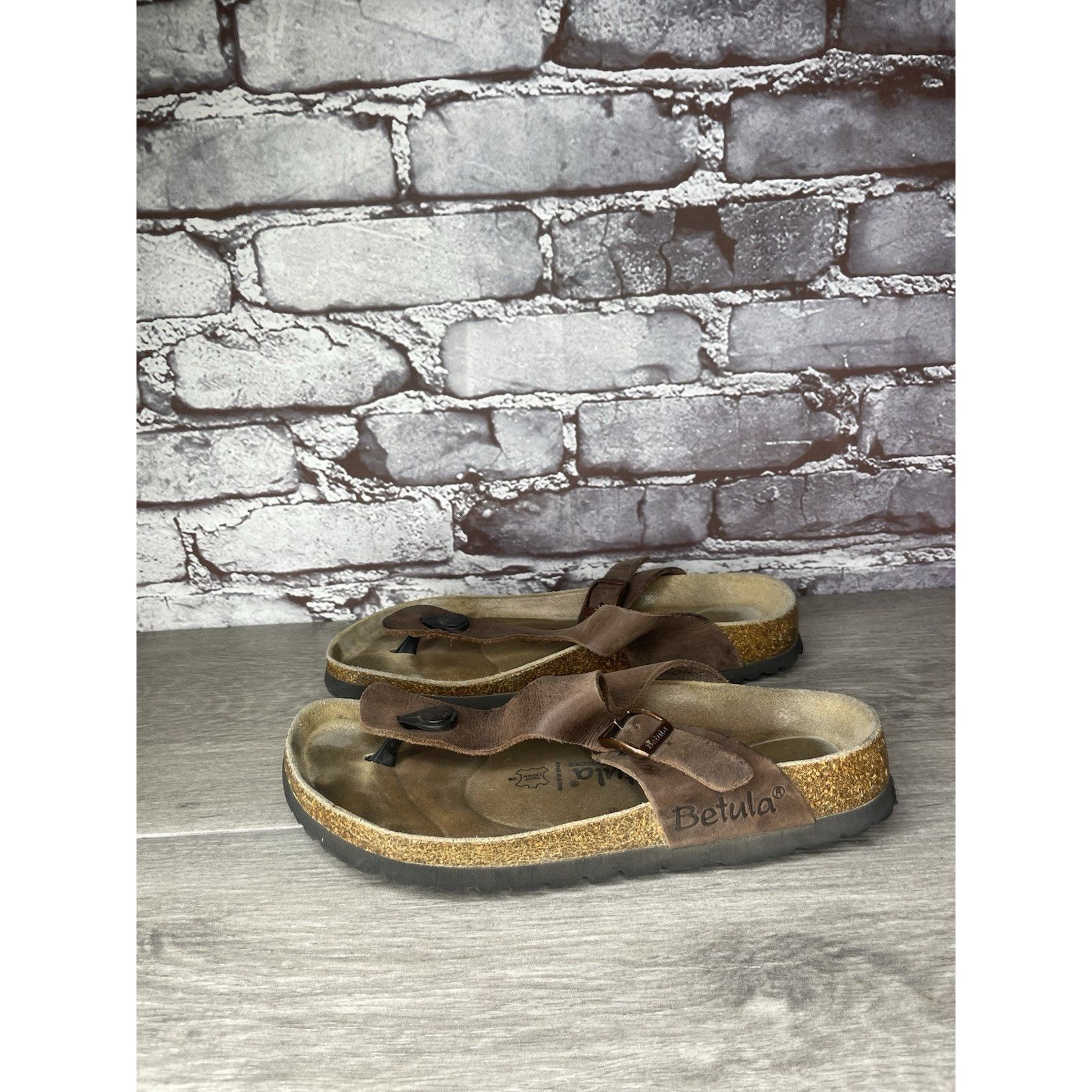 Birkenstock Betula Birkenstock Gizeh Brown Leather Cork Thong Sandals Wo Size US 8 / IT 38 - 20 Thumbnail