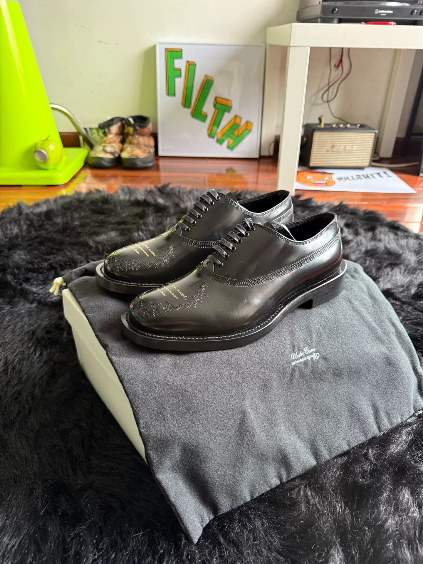 Undercover Undercover Black Poetry Leather Shoes Size US 9 / EU 42 - 1 Thumbnail