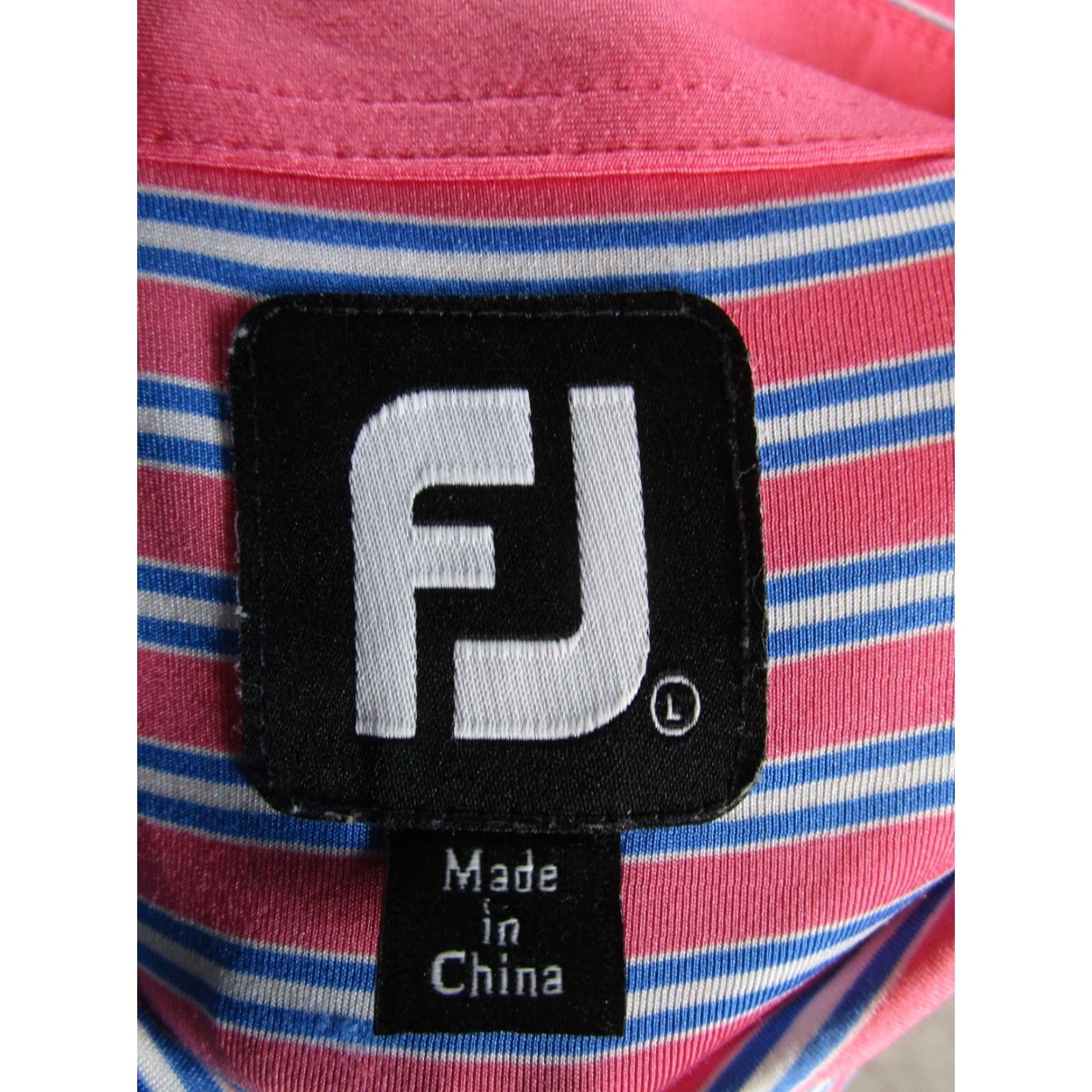 Footjoy FootJoy Polo Shirt Mens Large Pink White Blue Golf Logo Size US L / EU 52-54 / 3 - 4 Thumbnail