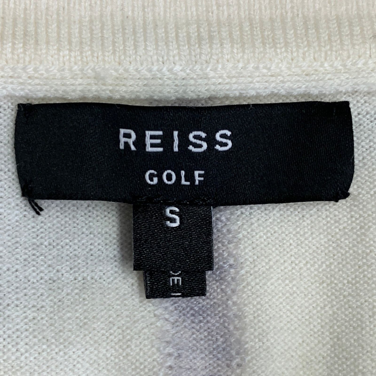 Reiss REISS Beckett Cream Sage Color Block Wool Jersey Zip Up Polo Size US S / EU 44-46 / 1 - 4 Thumbnail