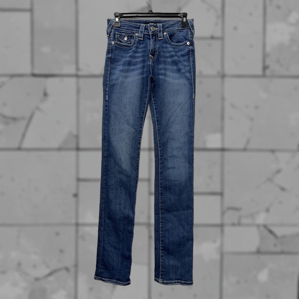 True Religion True Religion Billie Mid Rise Straight Jeans Womens 26 x33 Blue Size 26" / US 2 / IT 38 - 1 Thumbnail