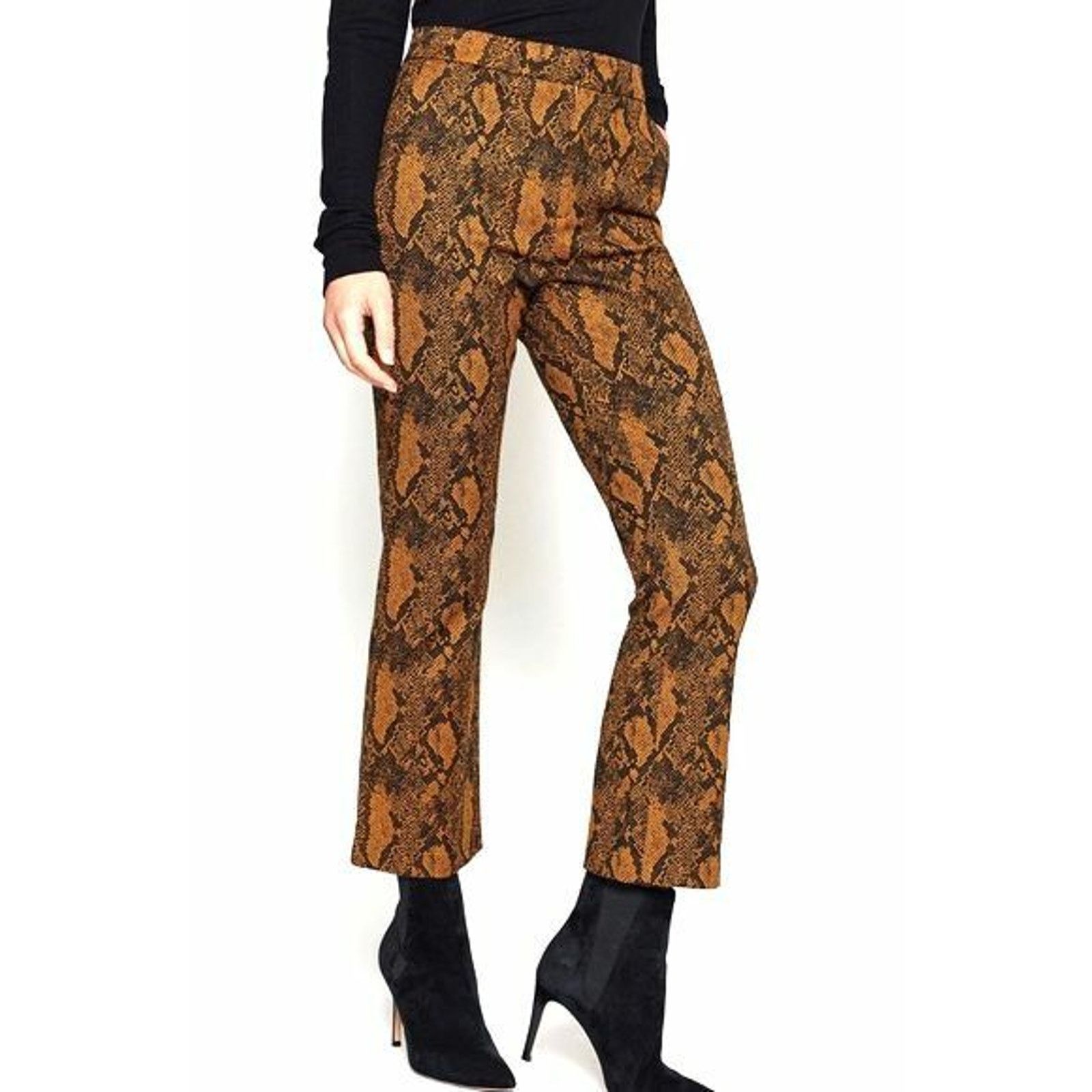 Joie NWT JOIE Marcena Snake Print Jacquard Cropped Pants 0 $228 Size 25" / US 0 / IT 36 - 1 Thumbnail
