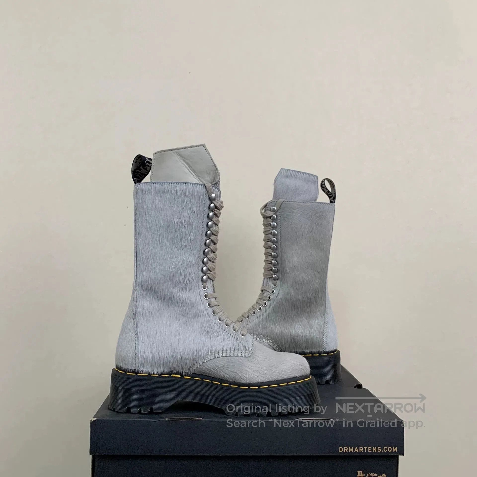 Rick Owens Gray Dr. Martens Collaboration Boots. Size US 9 / EU 42 - 4 Thumbnail